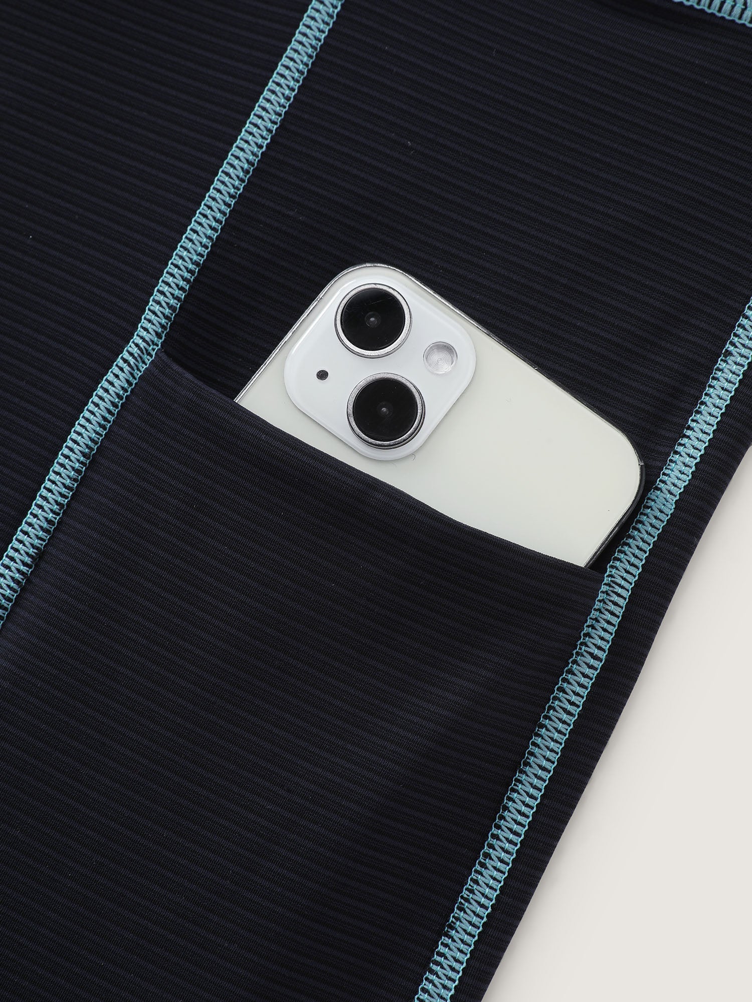 Textured Pockets Contrast Edges One-Piece Swimsuit - Image 6