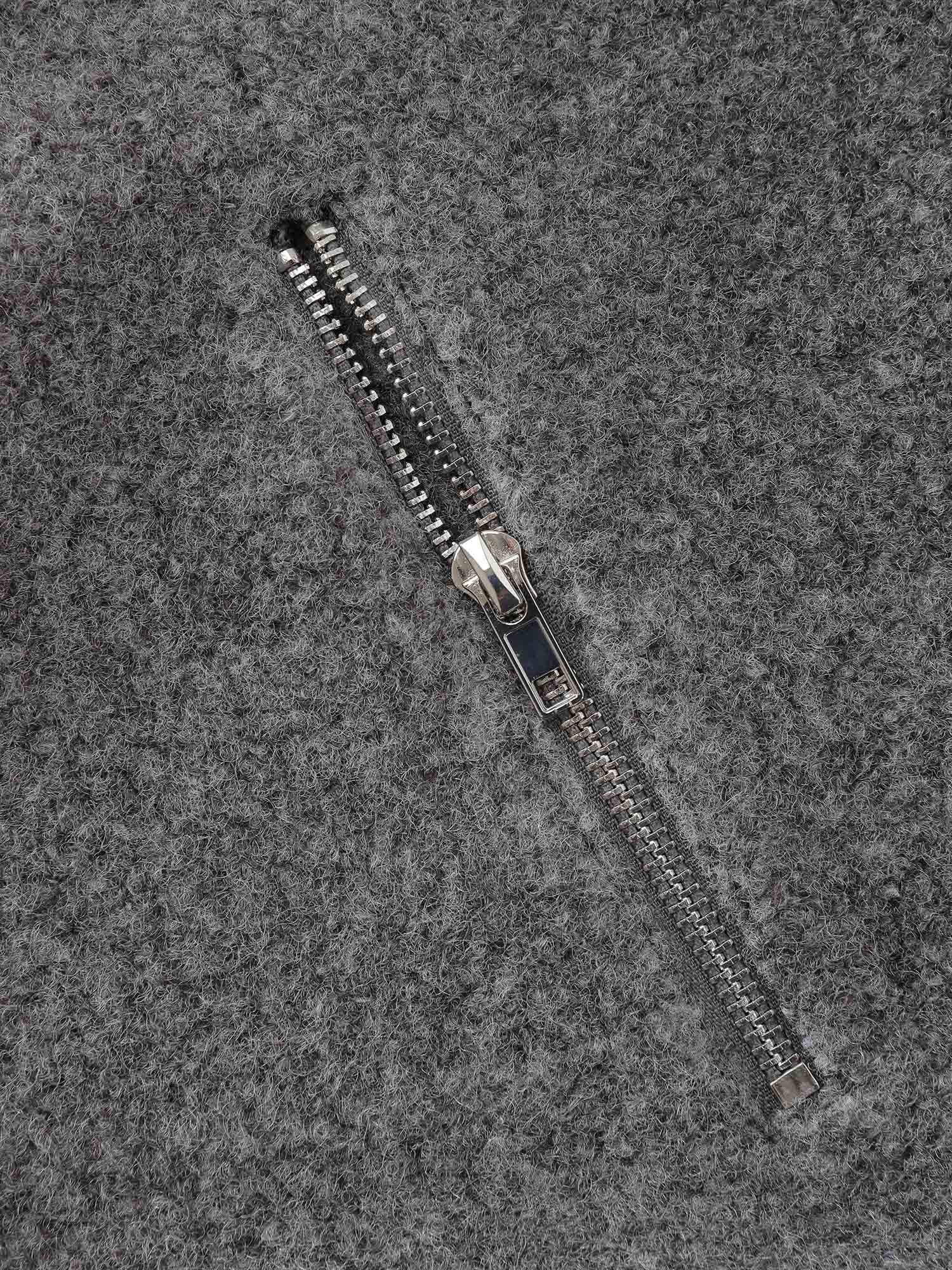 Textured Pockets Crossover Zipper Jacket - Image 7