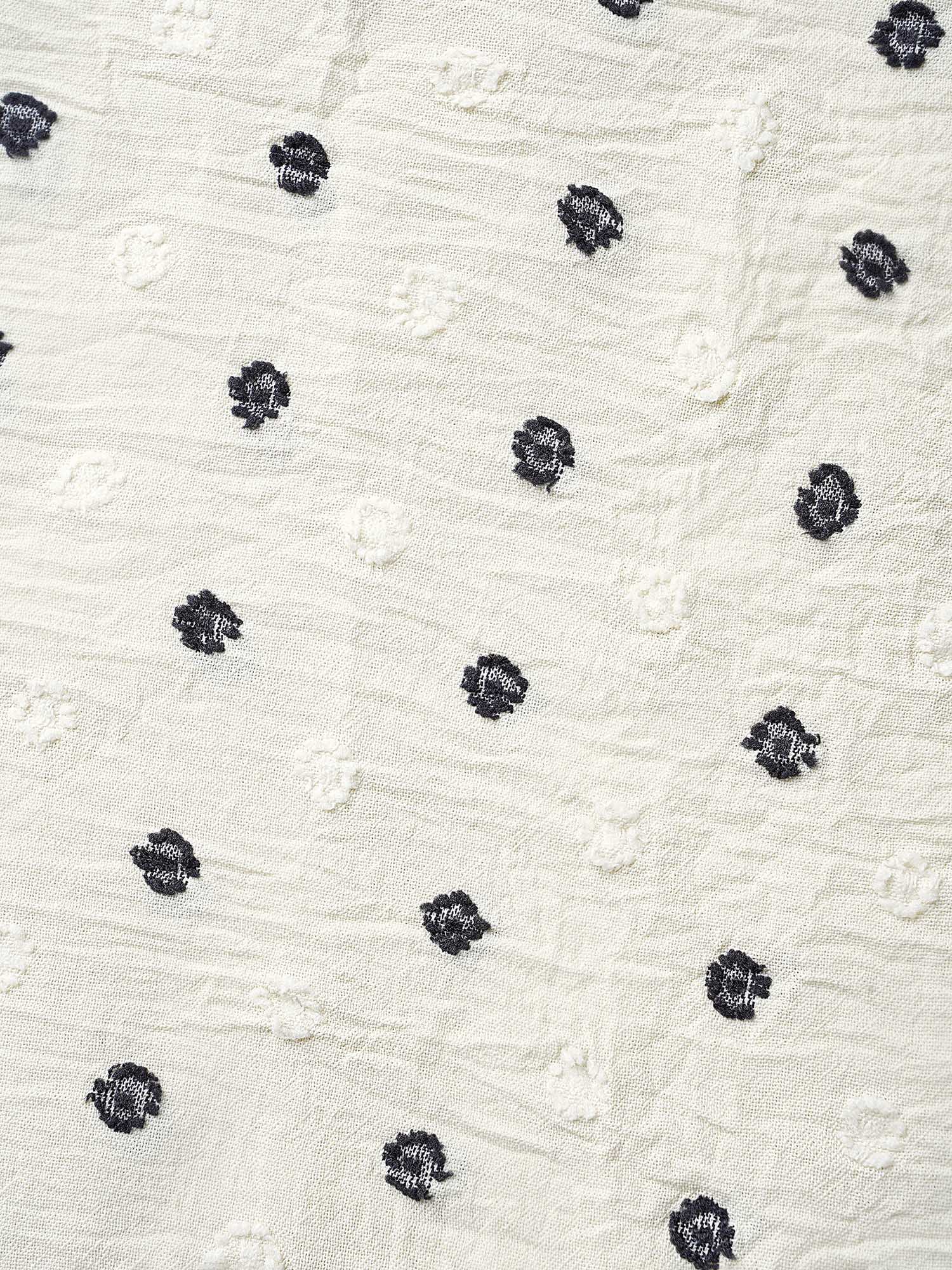Textured Polka Dot Print Flared Sleeve Shirt - Image 8