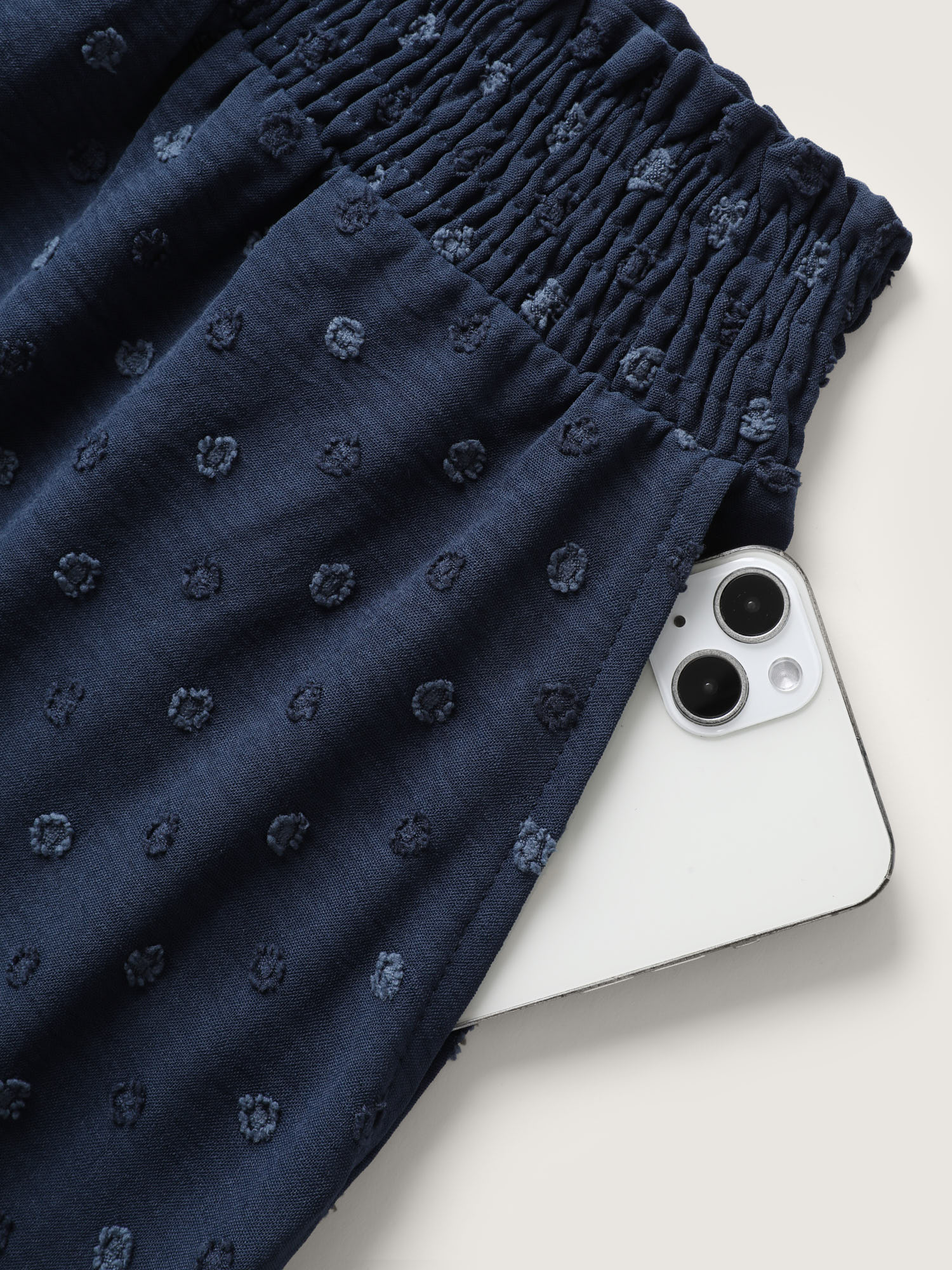 Textured Polka Dots Irregular Wide-Leg Pants - Image 7