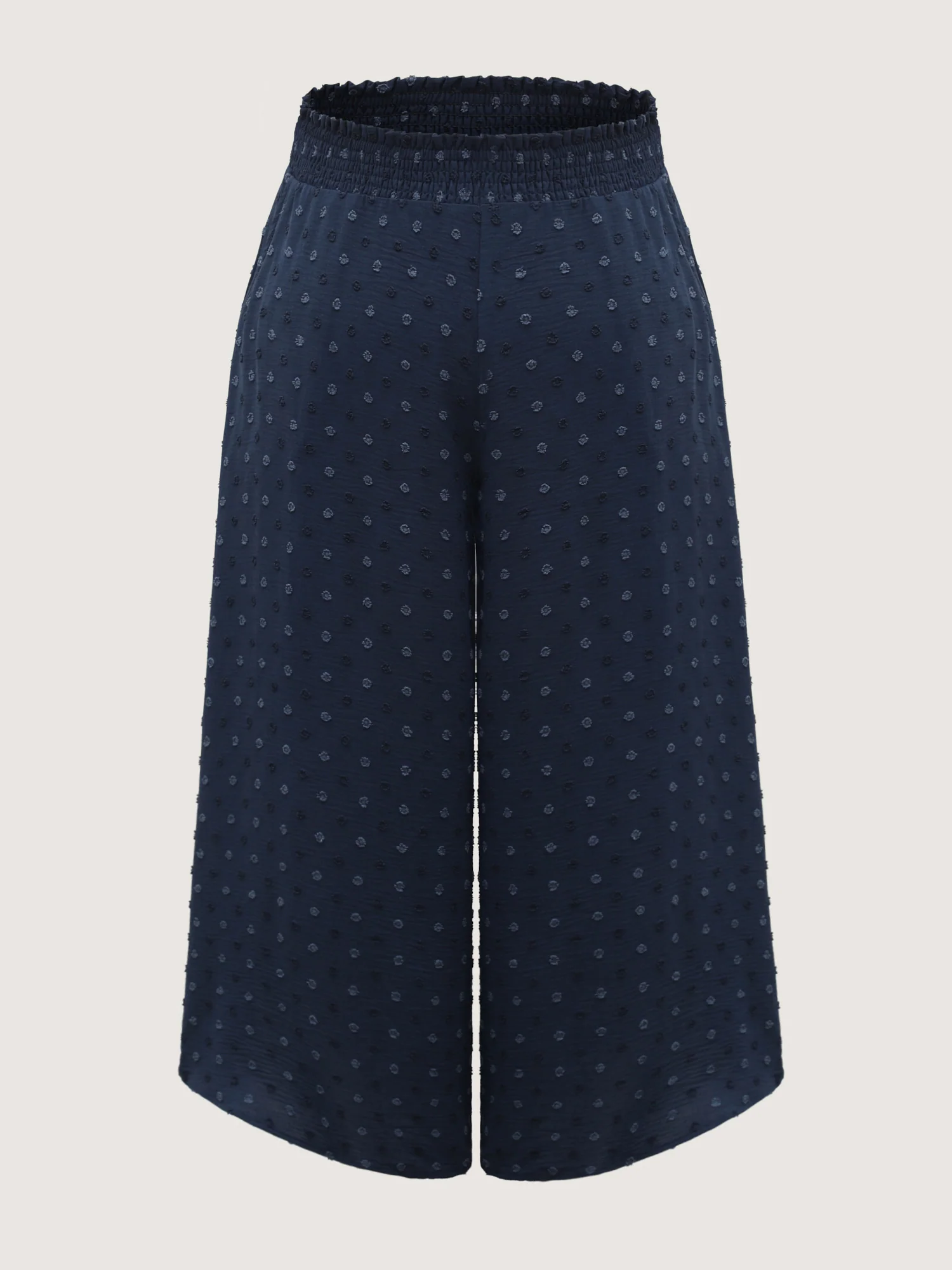 Textured Polka Dots Irregular Wide-Leg Pants - Image 8