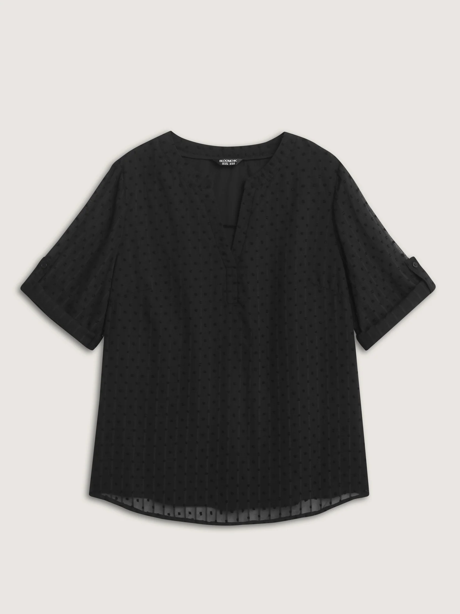 Textured Polka Dots Sheer Blouse - Image 7