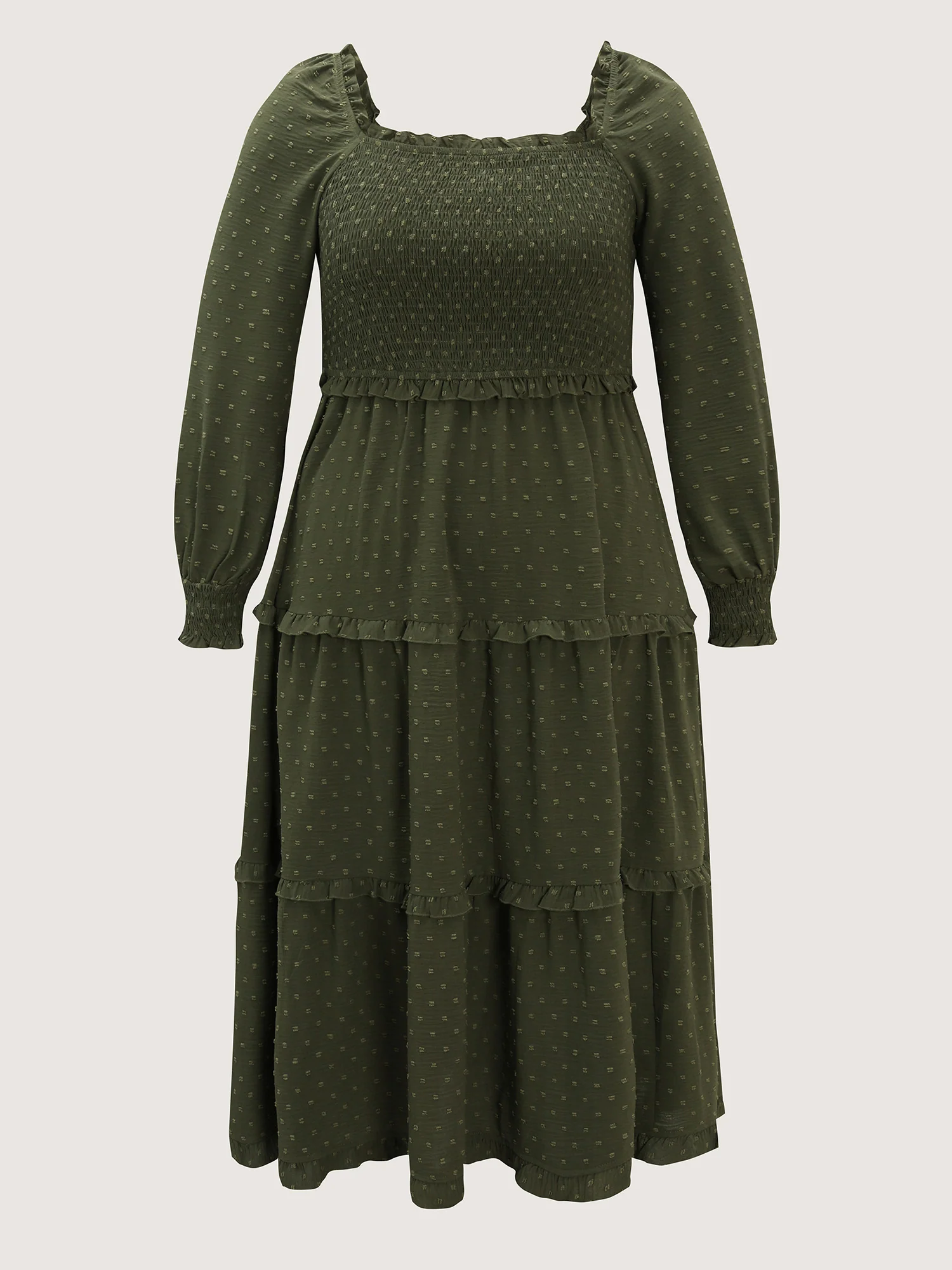 Textured Polka Dots Tiered Maxi Dress - Image 7