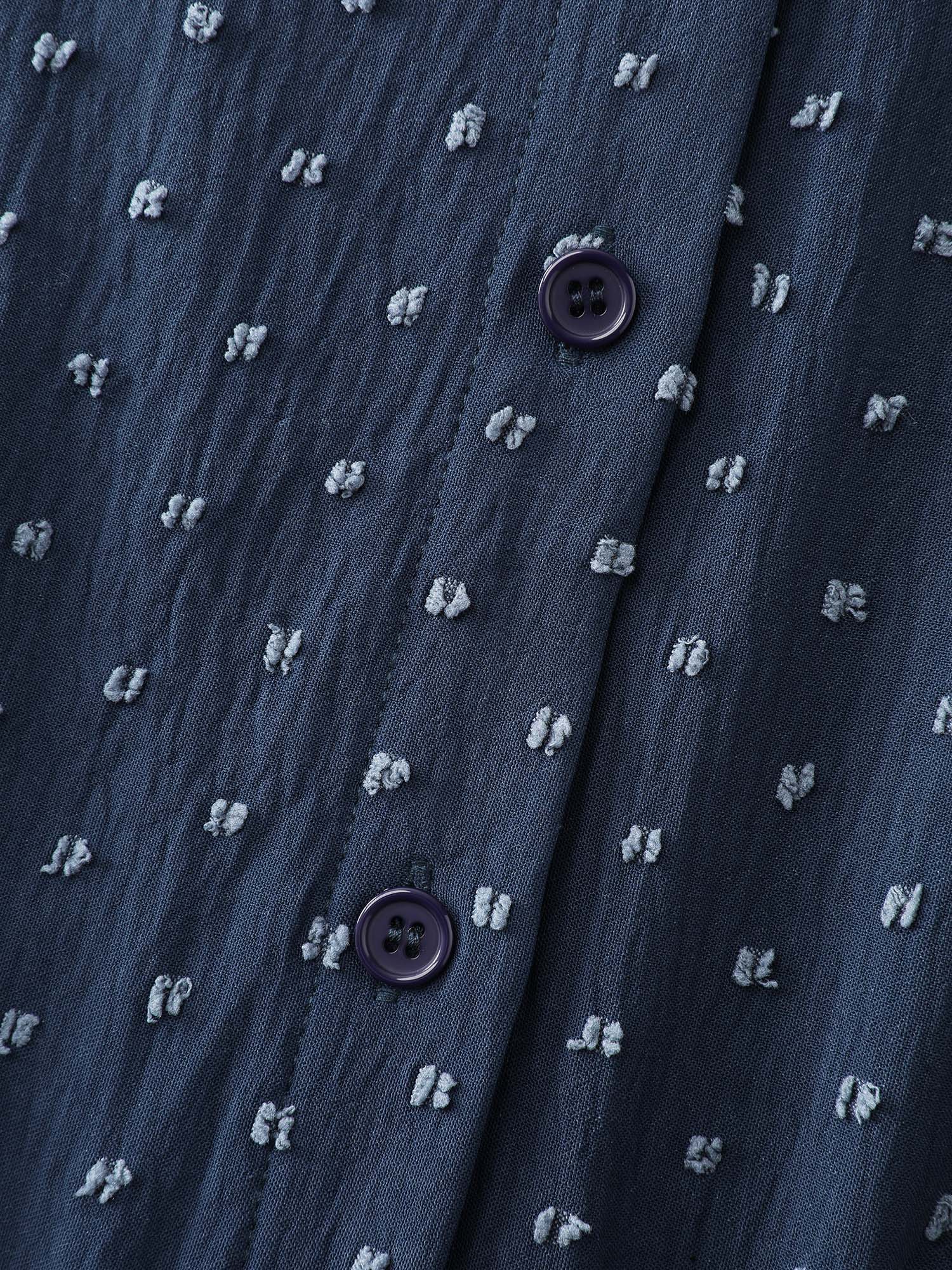 Textured Polka Dots Waist-Tie Midi Dress - Image 6