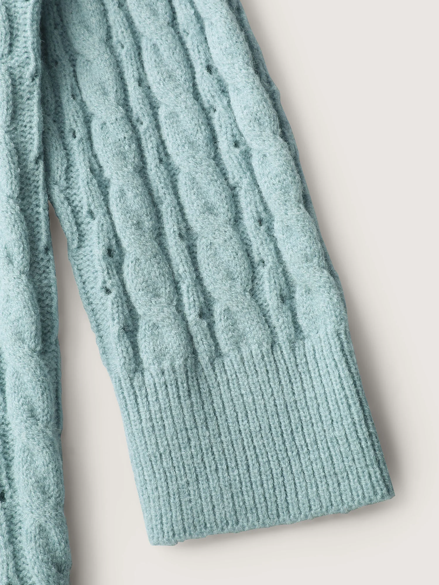 Textured Polo Collar Cable Knit Pullover - Image 5