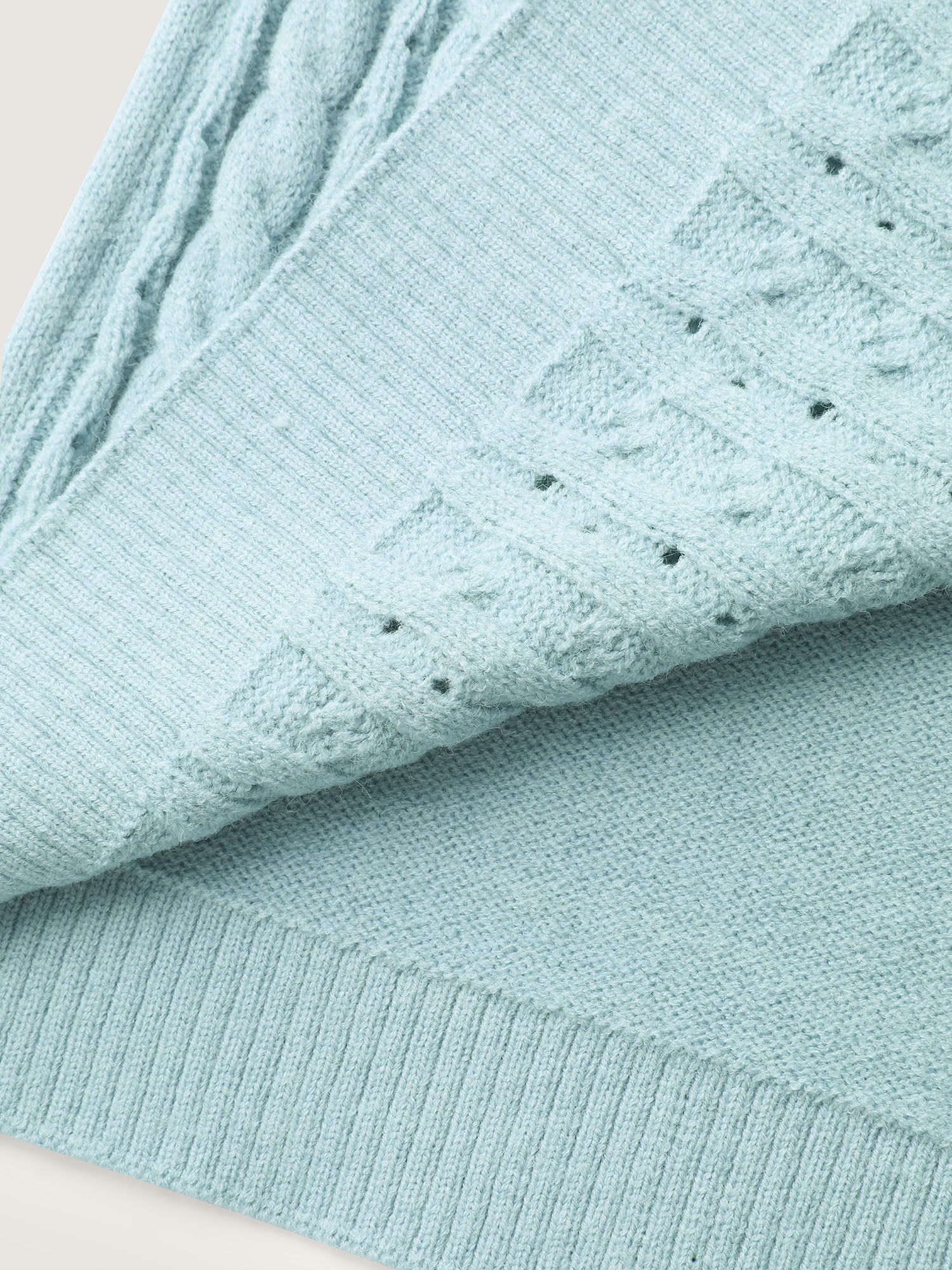 Textured Polo Collar Cable Knit Pullover - Image 6
