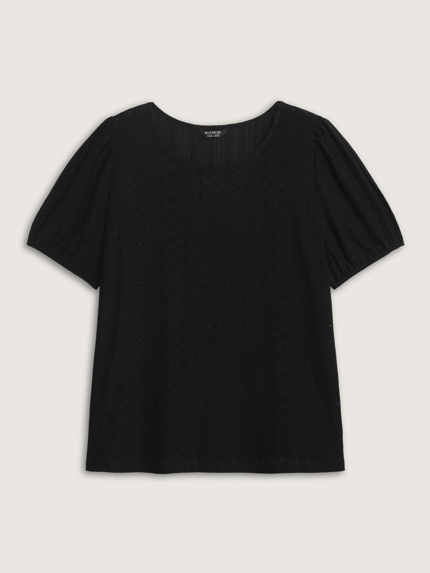 Textured Puffy Sleeve Round Neck T-Shirt - Image 7