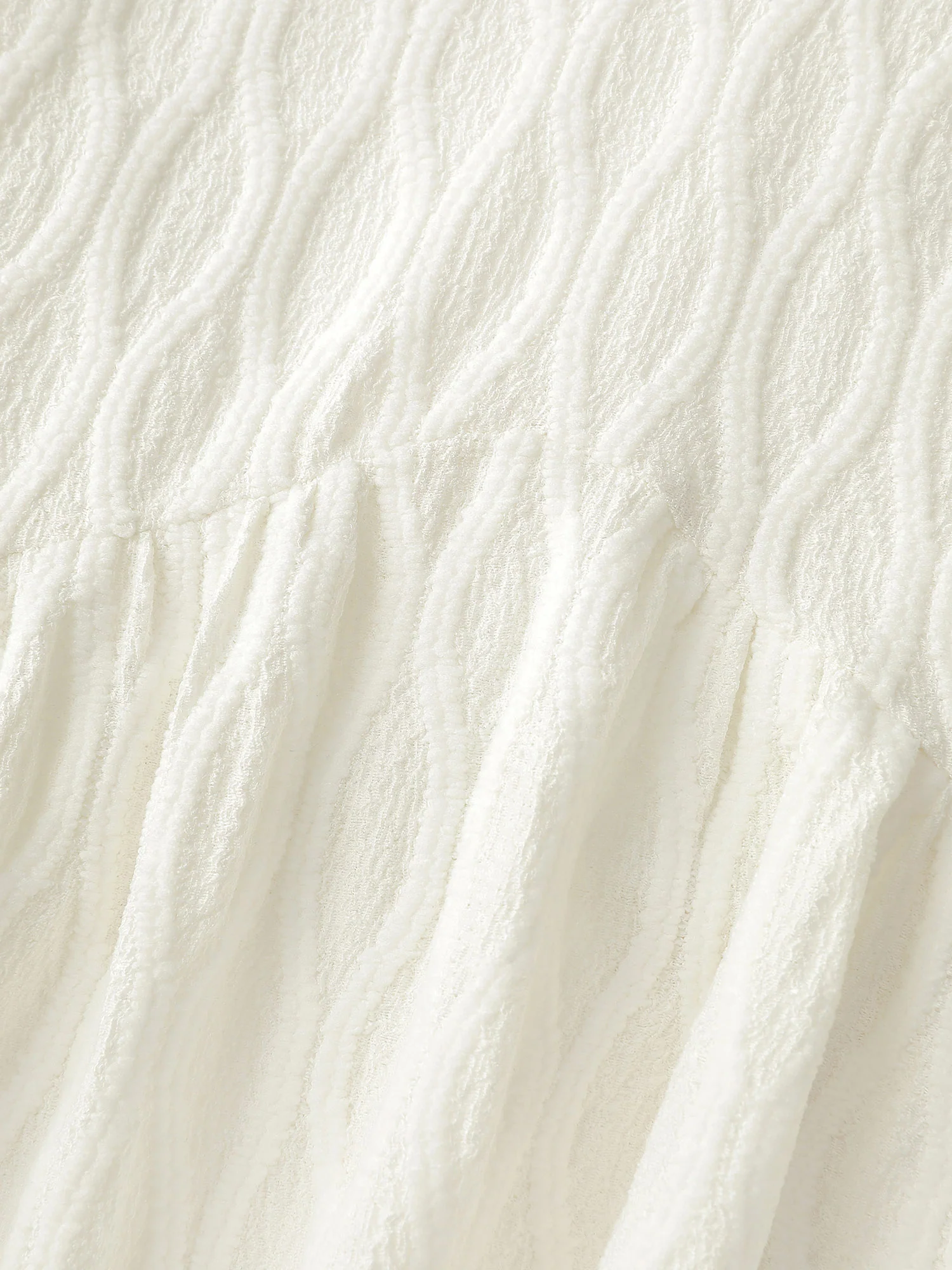 Textured Puffy Sleeve V-Neck Blouse - Image 5