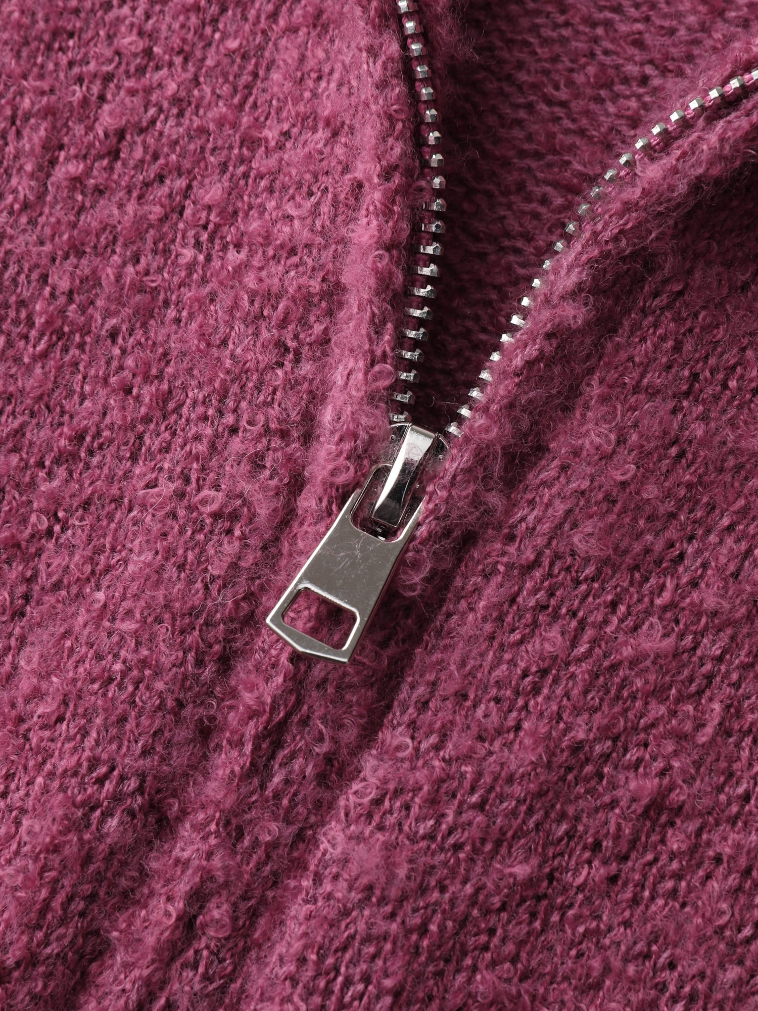 Textured Raglan Sleeve Zipper Pullover - Image 6