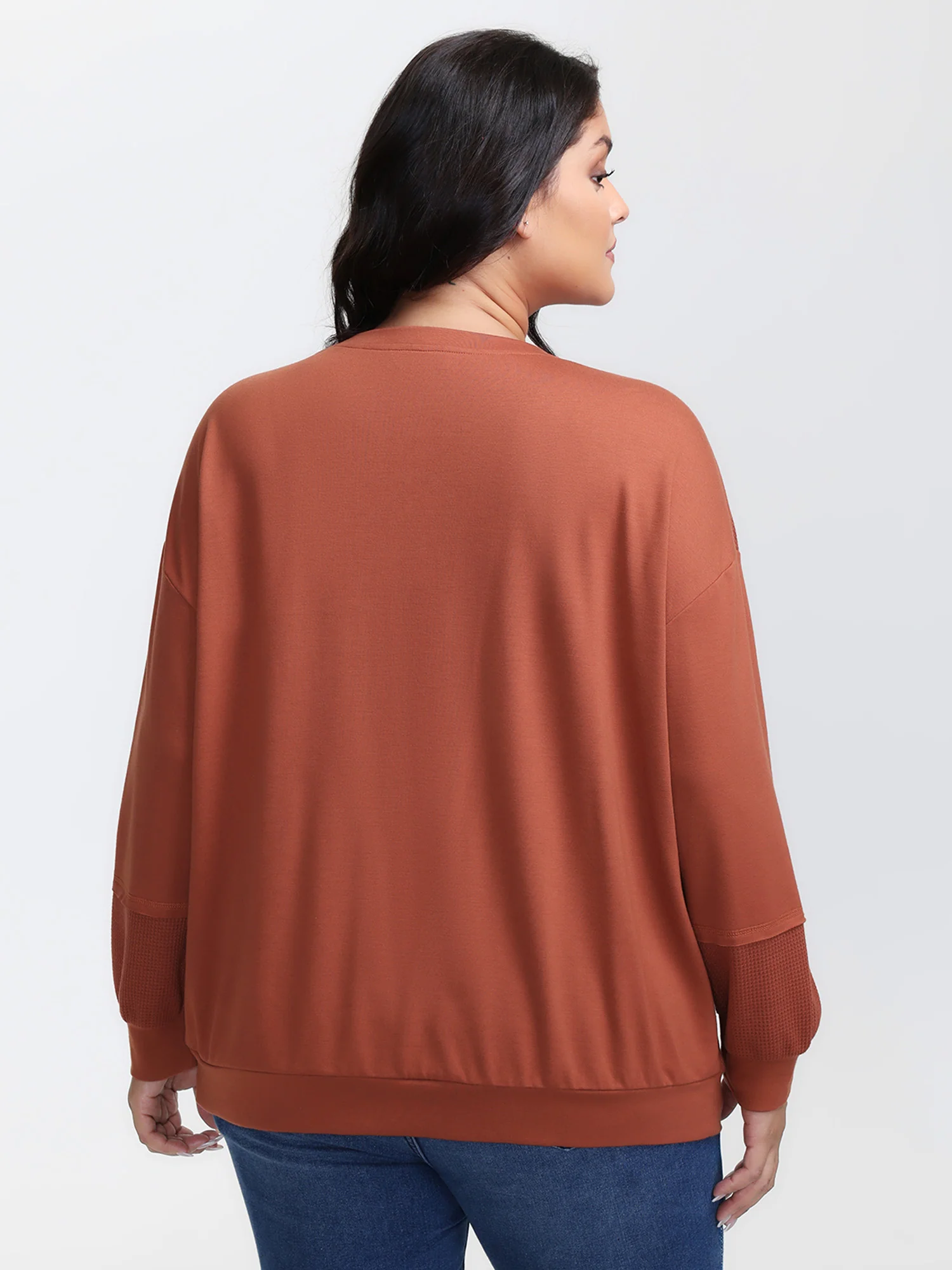 Textured Relaxed-Fit Spliced Sweatshirt - Image 4