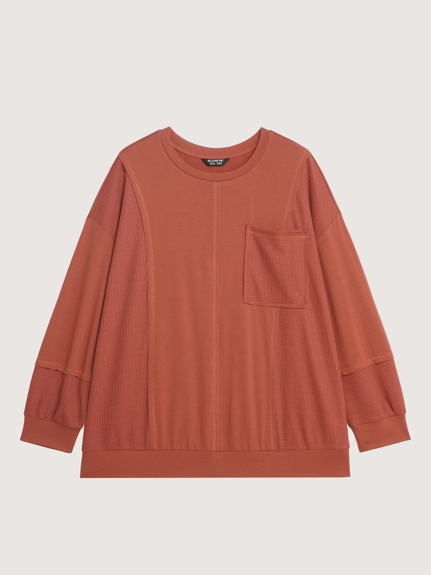 Textured Relaxed-Fit Spliced Sweatshirt - Image 7