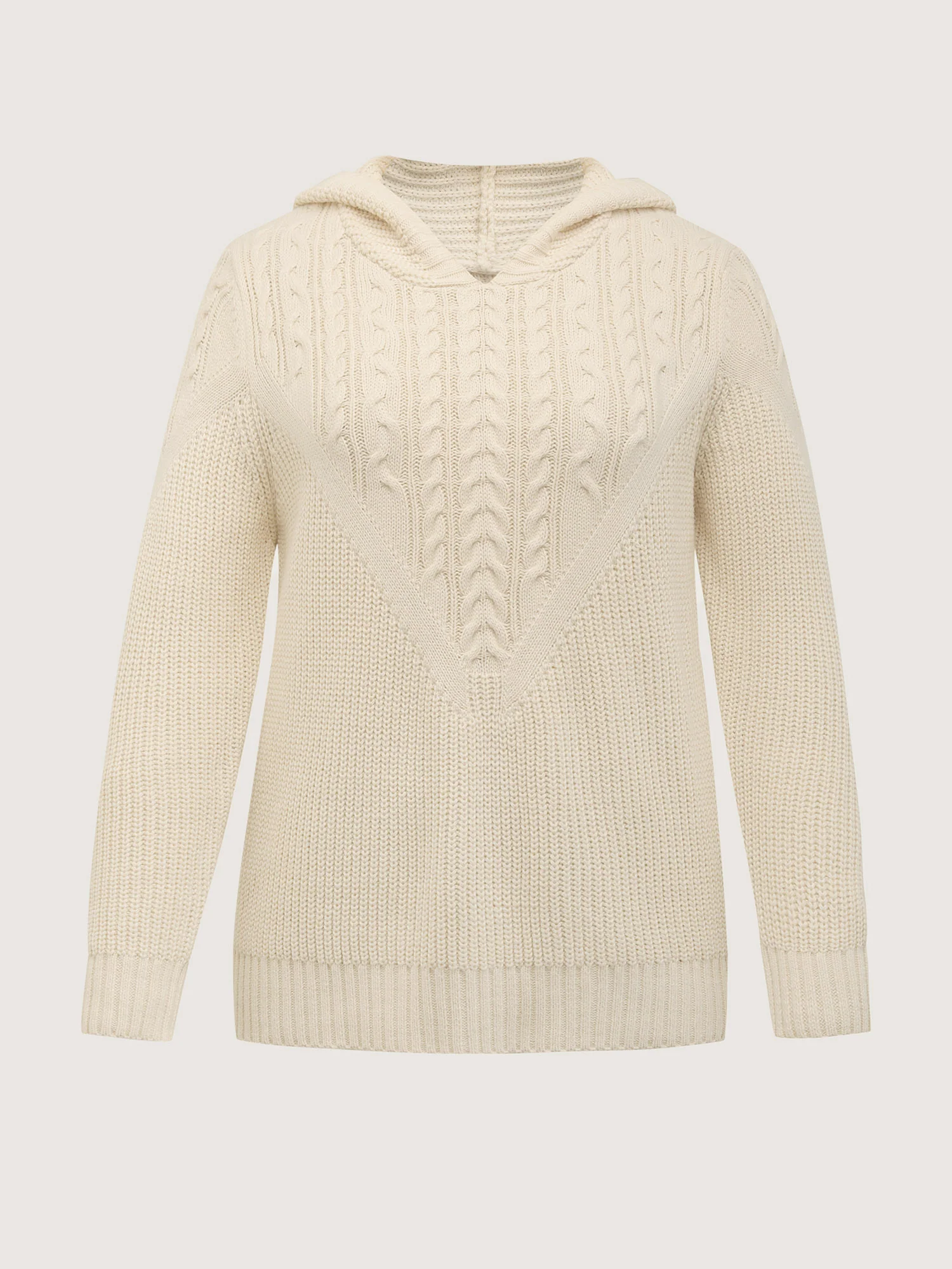 Textured Ribbed Hem Hooded Pullover - Image 8
