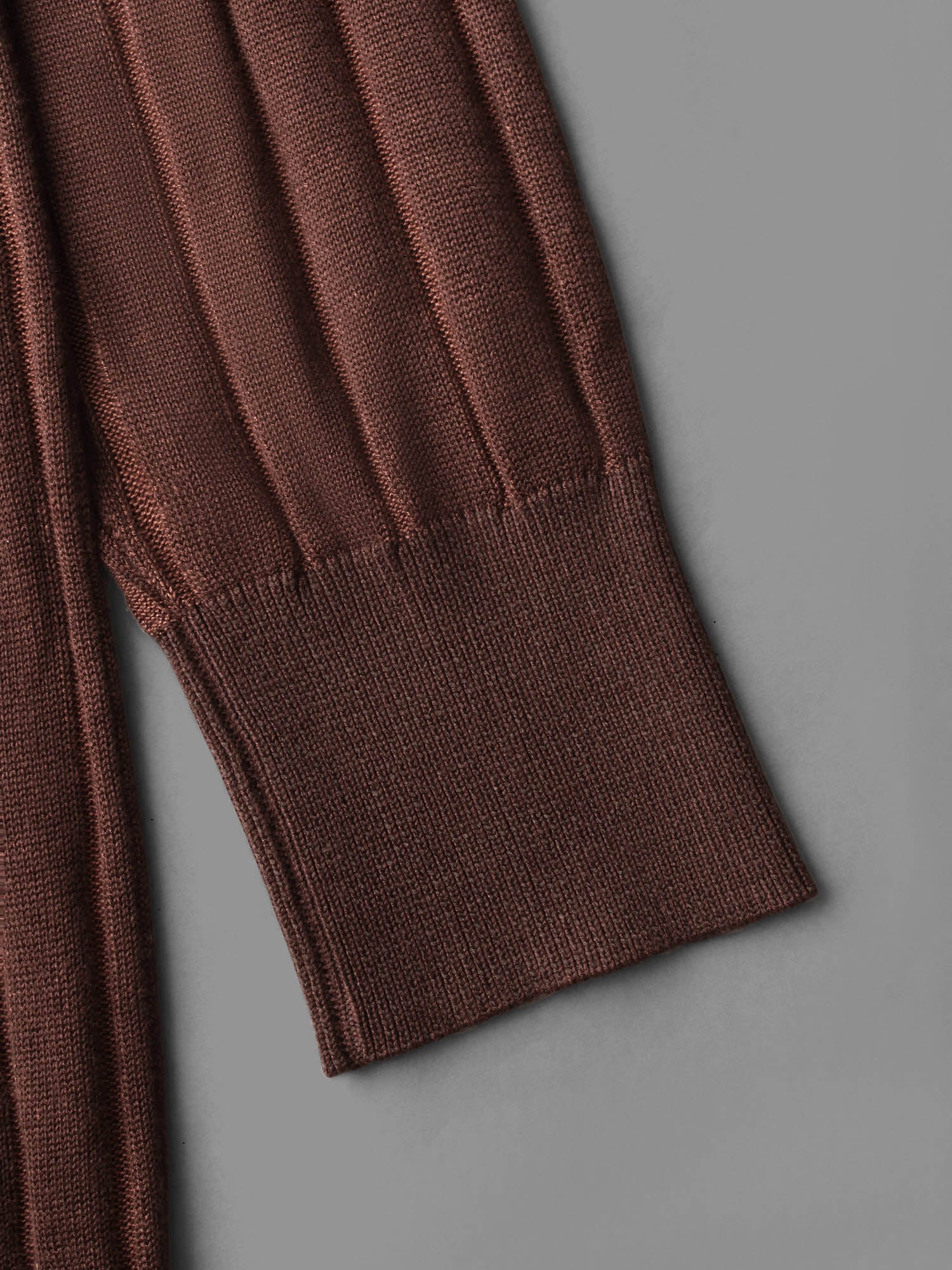 Textured Ribbed Hem Round Neck Pullover - Image 6