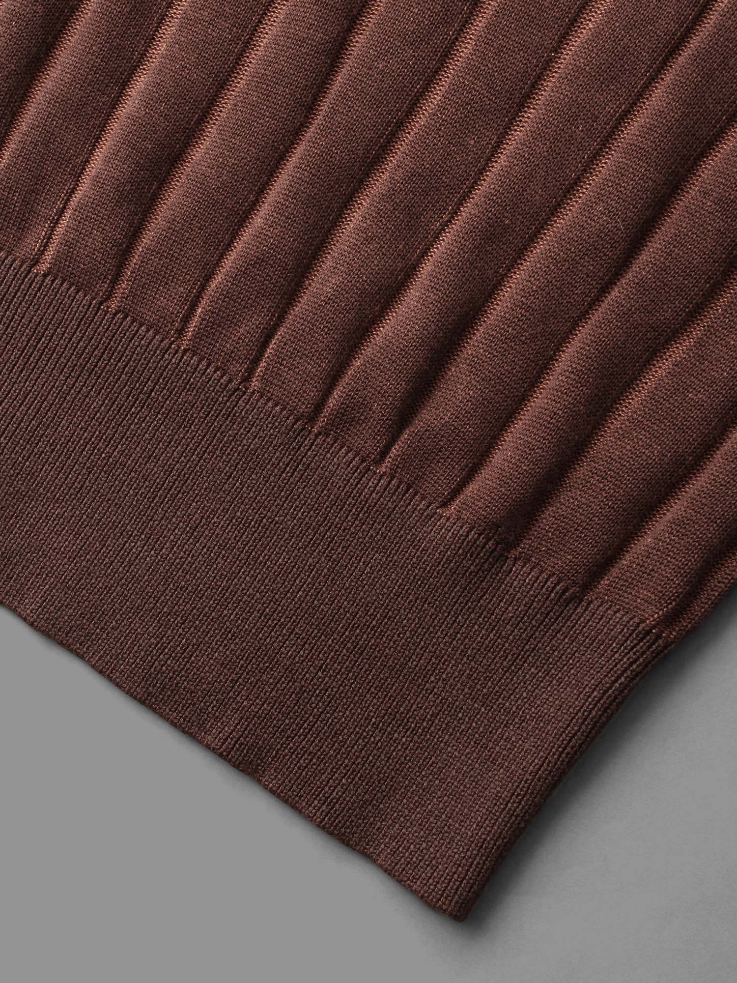 Textured Ribbed Hem Round Neck Pullover - Image 7