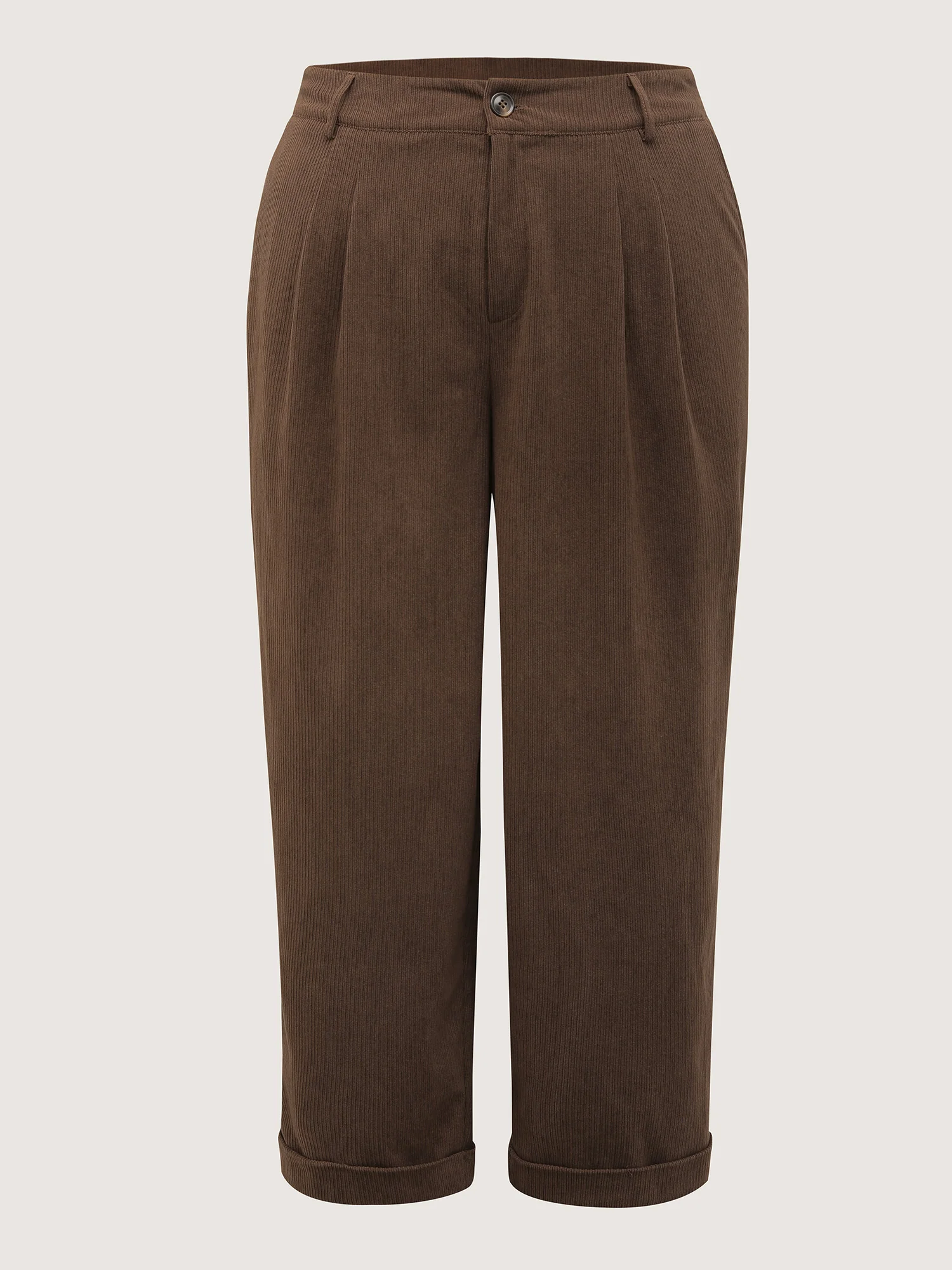 Textured Rolled Cuffs Straight Leg Pants - Image 8