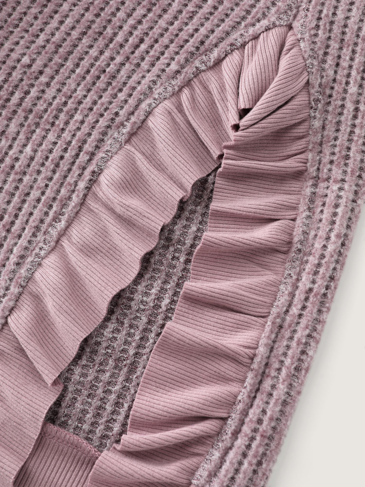 Textured Round Neck Ribbed Hem Sweatshirt - Image 9