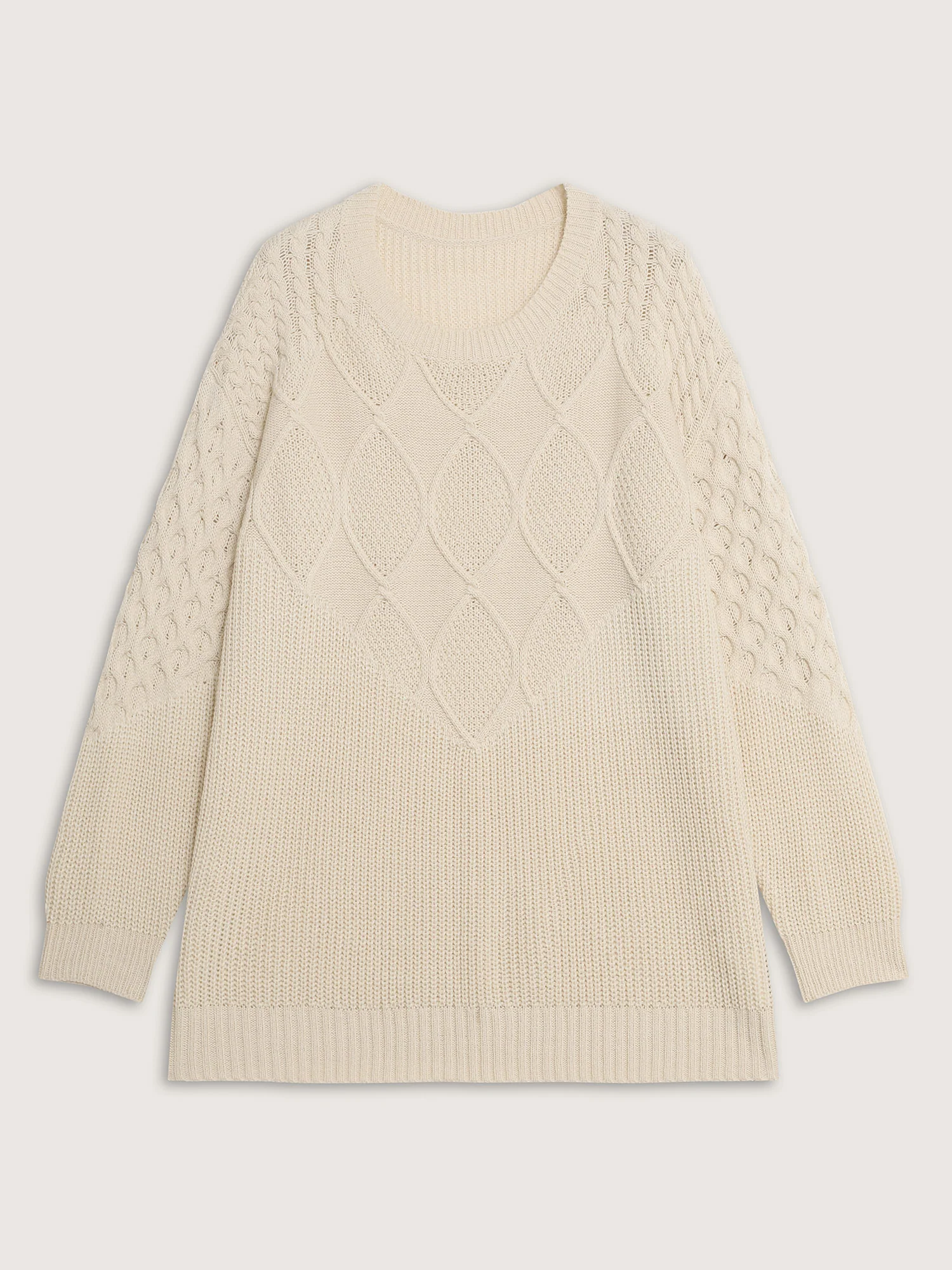 Textured Round Neck Ribbed Pullover - Image 7