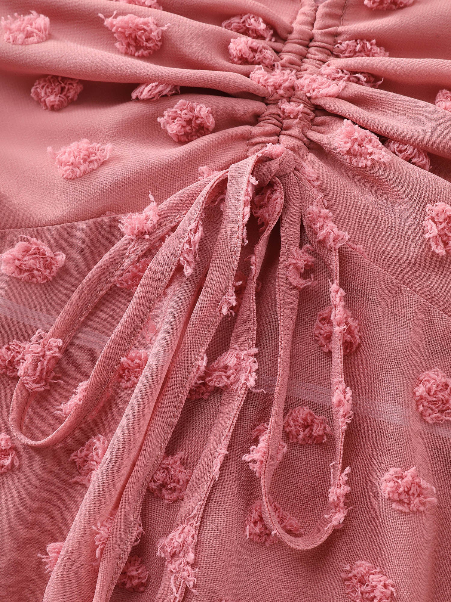 Textured Ruched Bodice Flared Blouse - Image 6