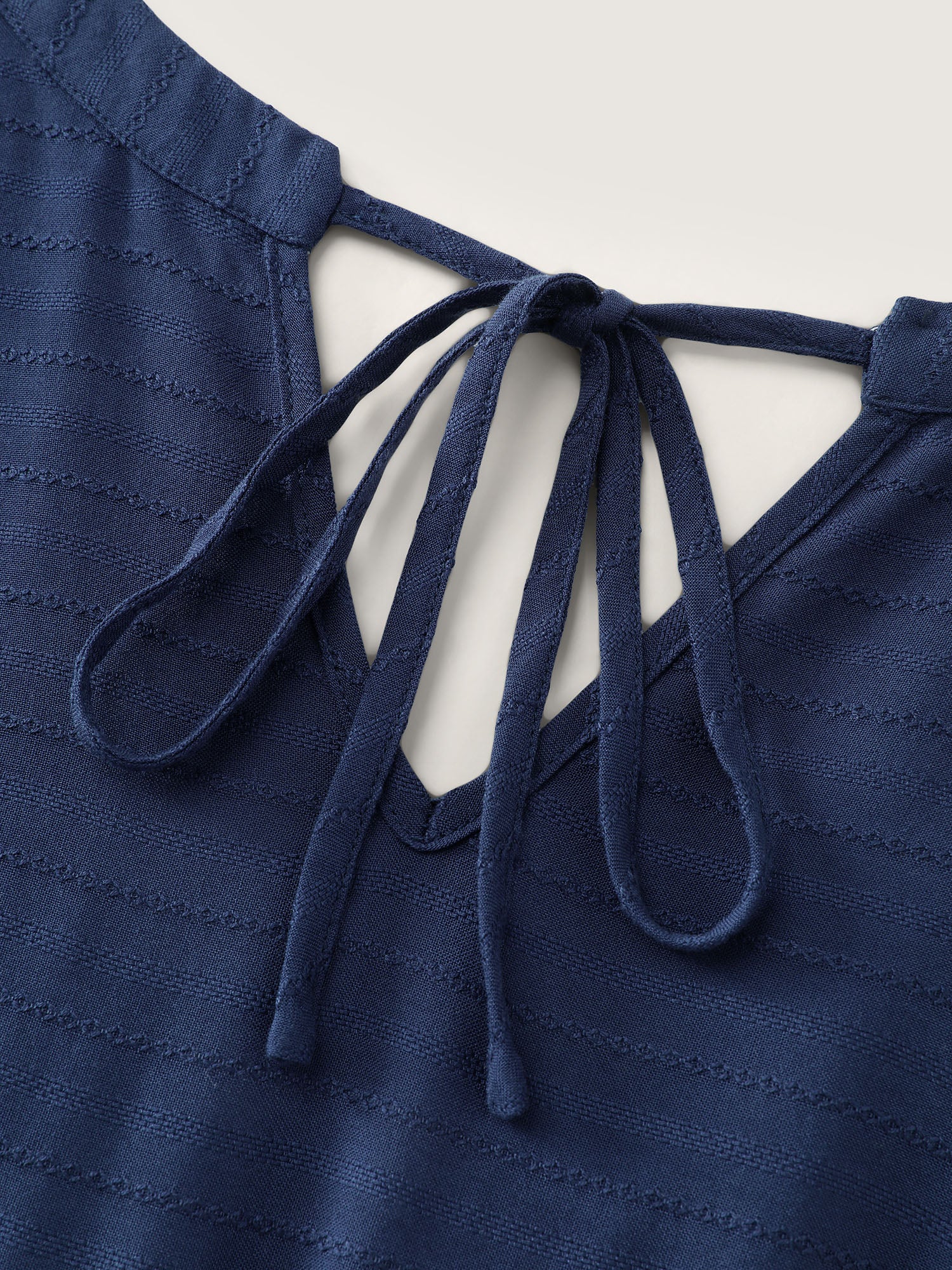 Textured Ruffled Backless Tie Jumpsuit - Image 7
