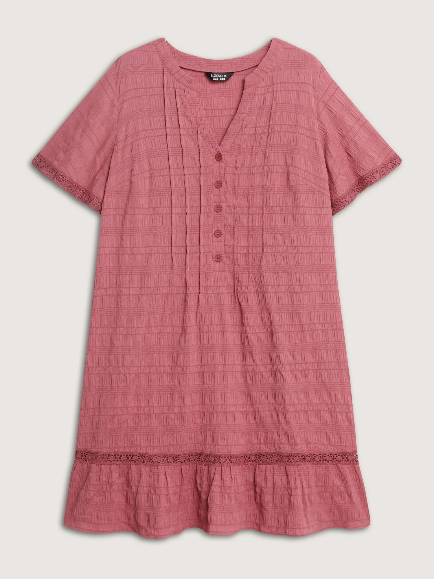 Textured Ruffled Hem Pleated Mini Dress - Image 8