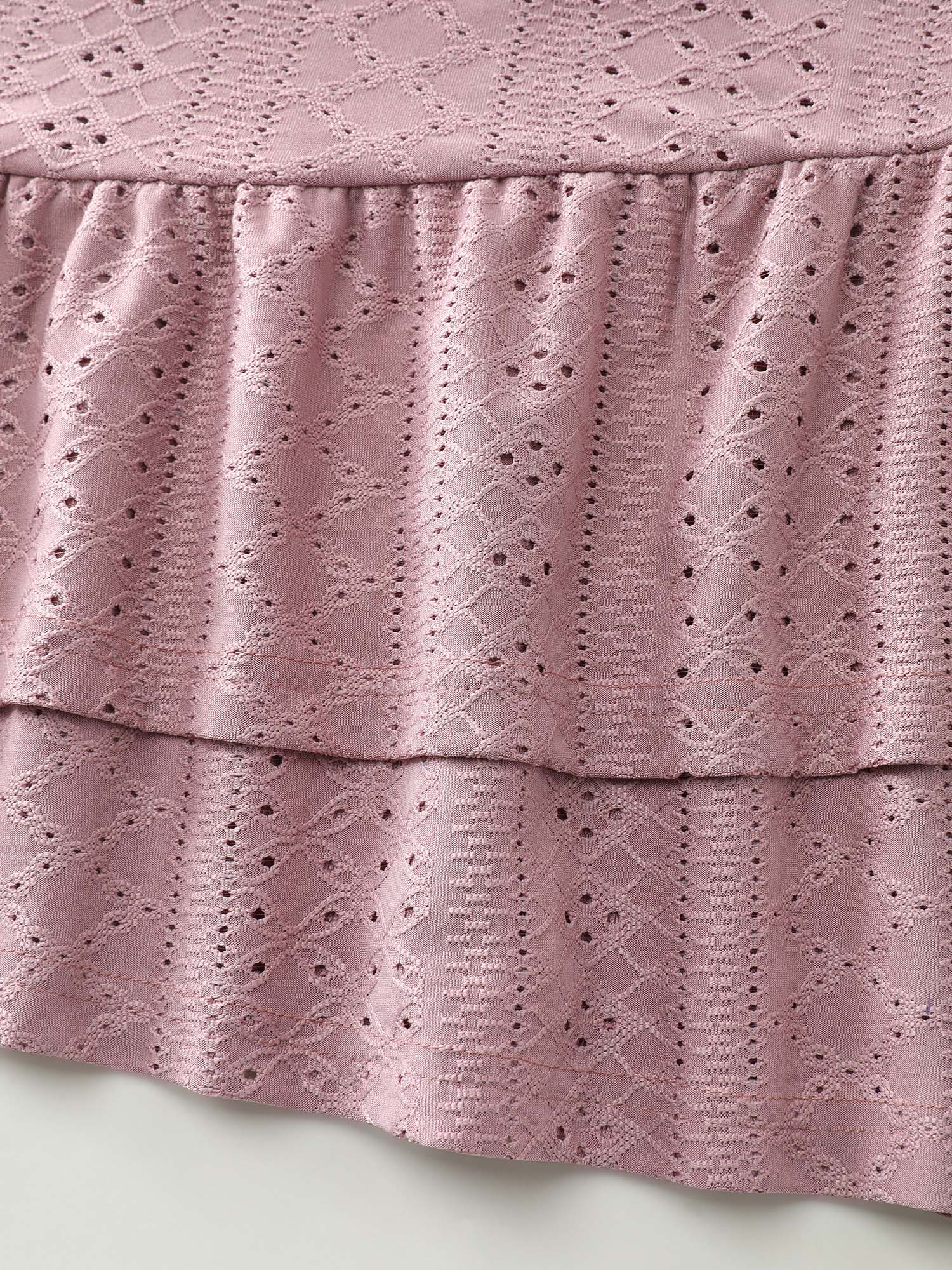 Textured Ruffled Layered Hem Knit Top - Image 6