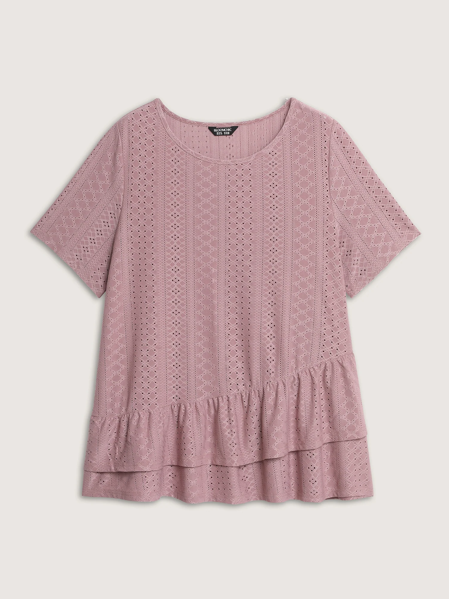 Textured Ruffled Layered Hem Knit Top - Image 7