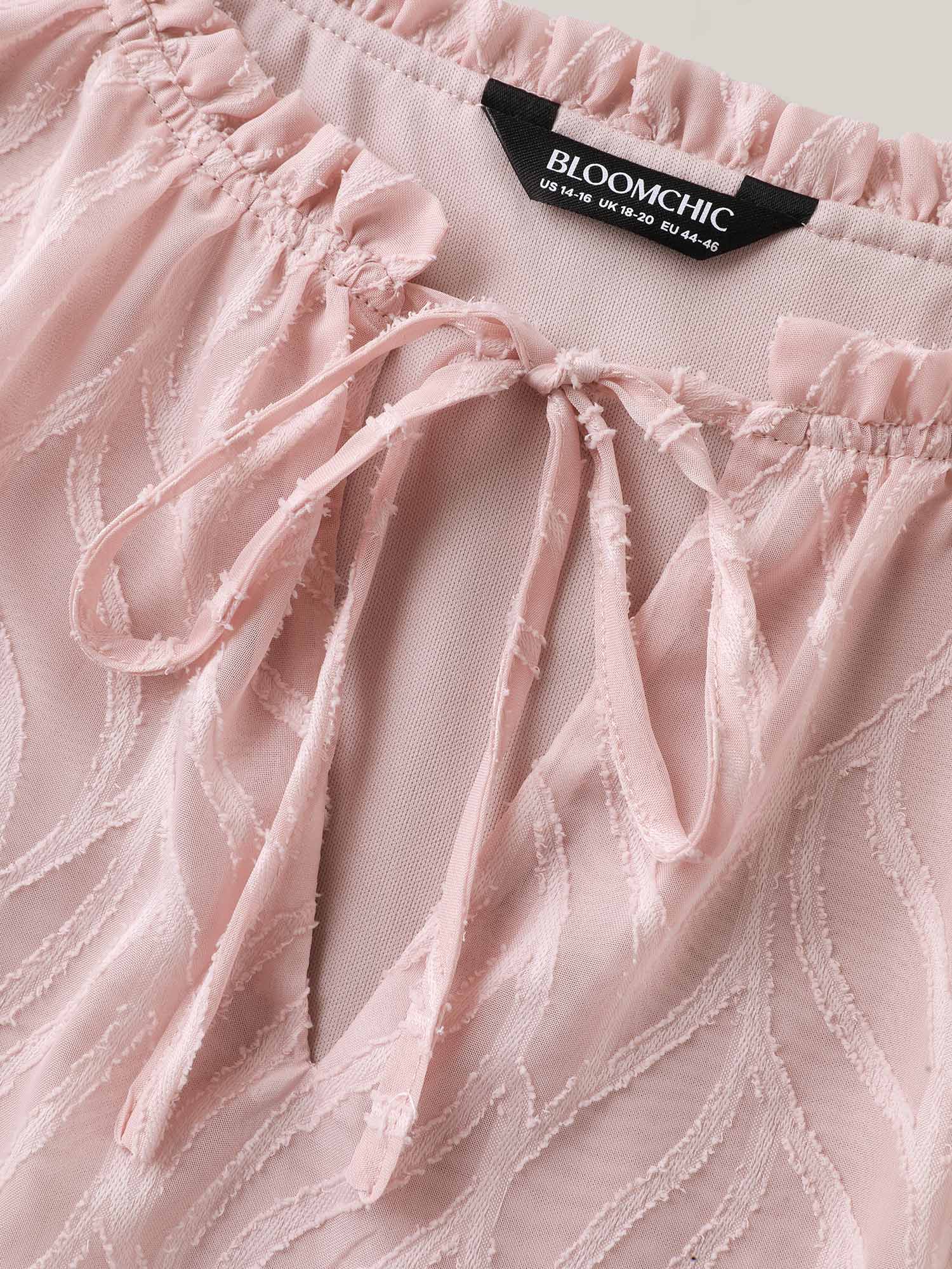 Textured Ruffled Neck A-Line Blouse - Image 5