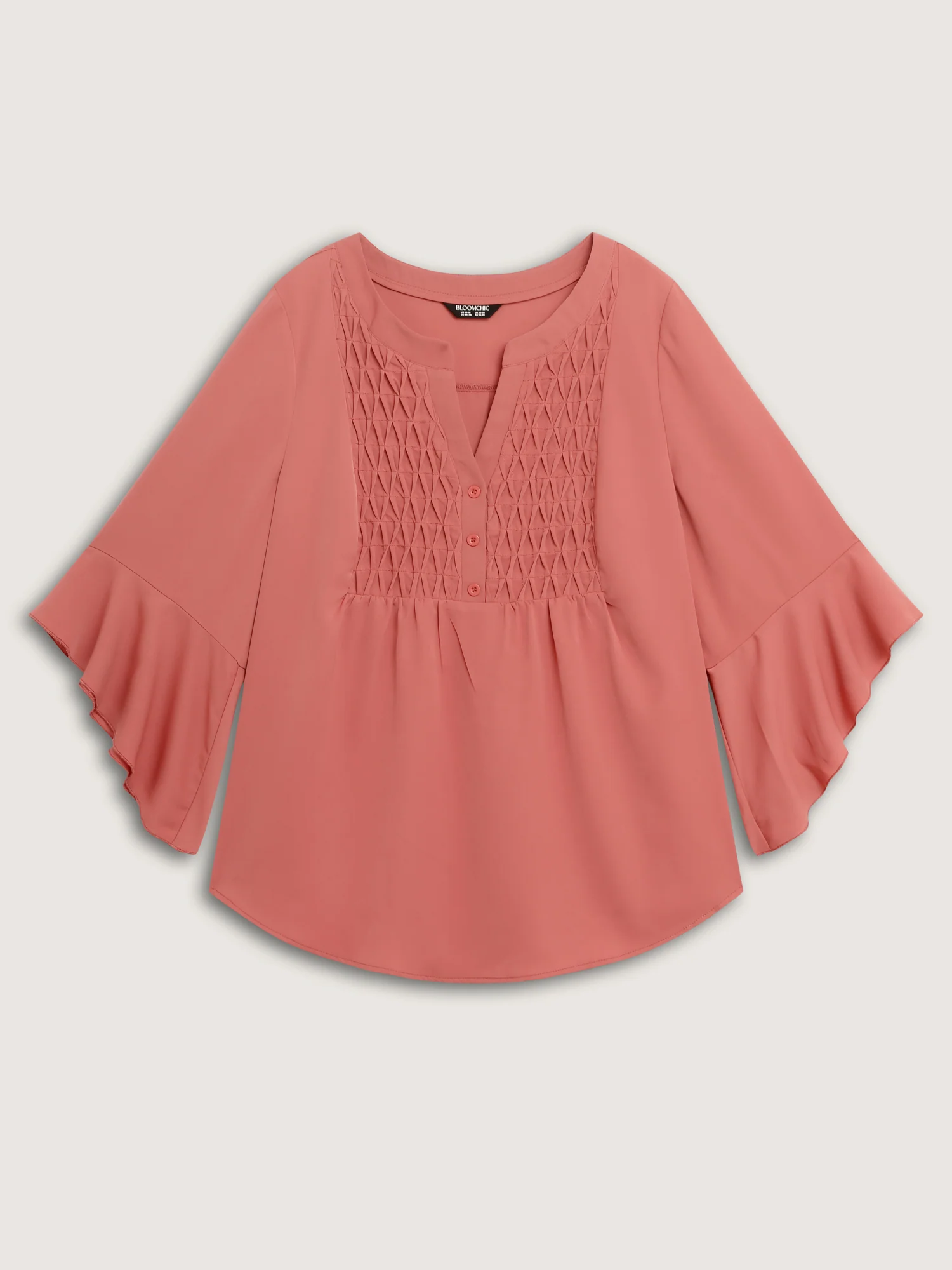Textured Ruffled Sleeve Flowy Blouse - Image 7