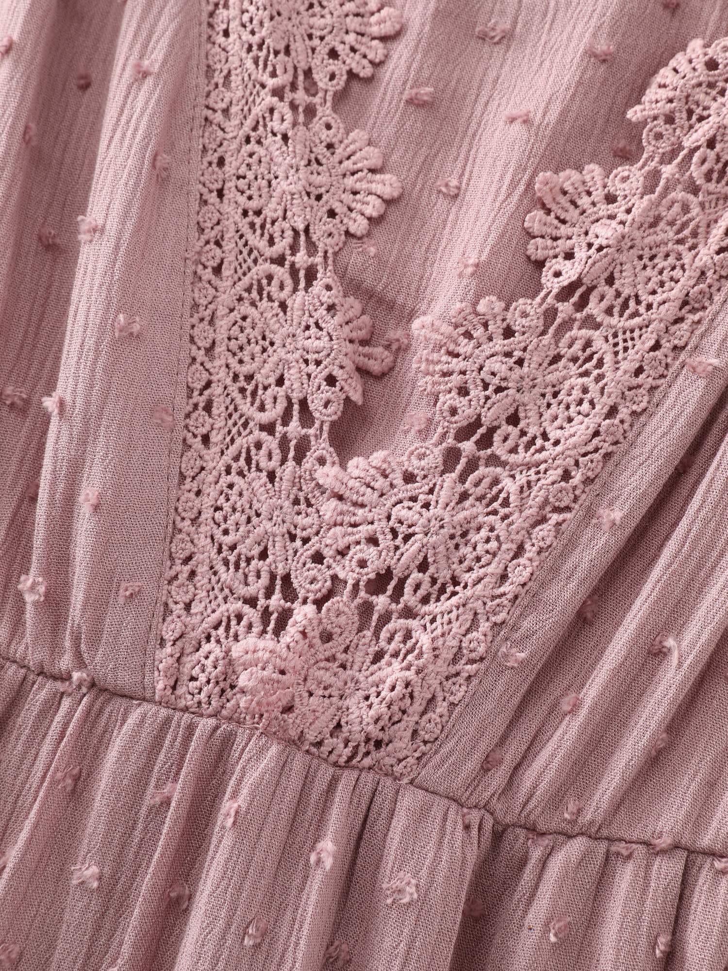 Textured Scalloped Neckline Tiered Midi Dress - Image 7
