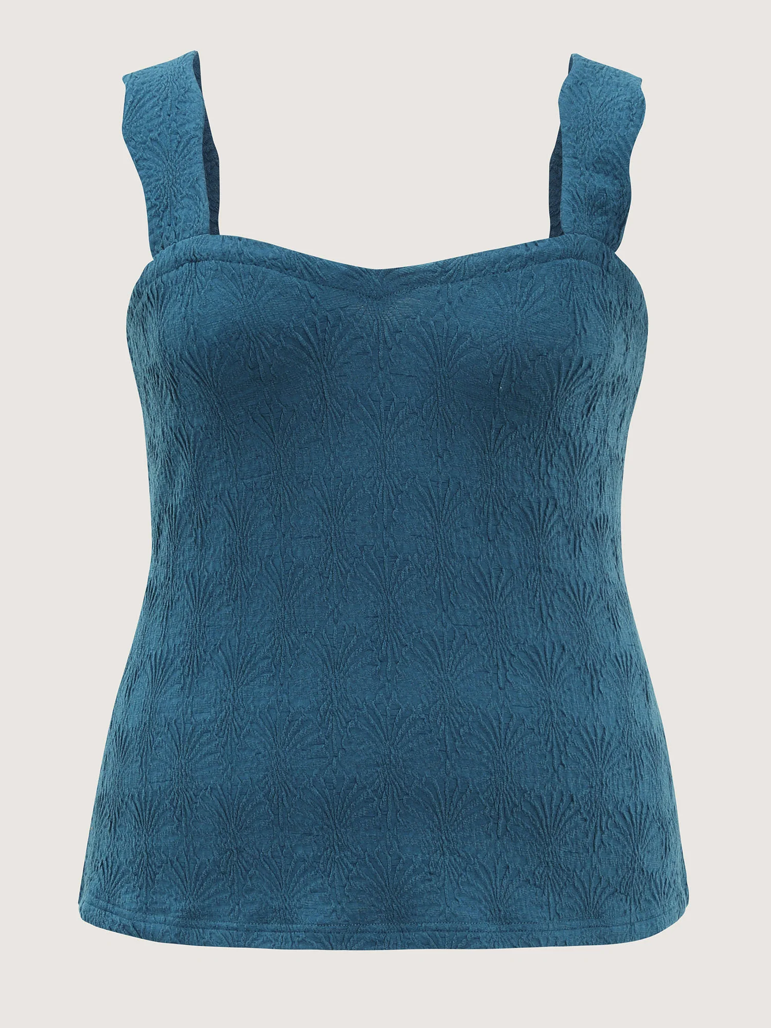 Textured Scalloped Straps Tank Top - Image 7