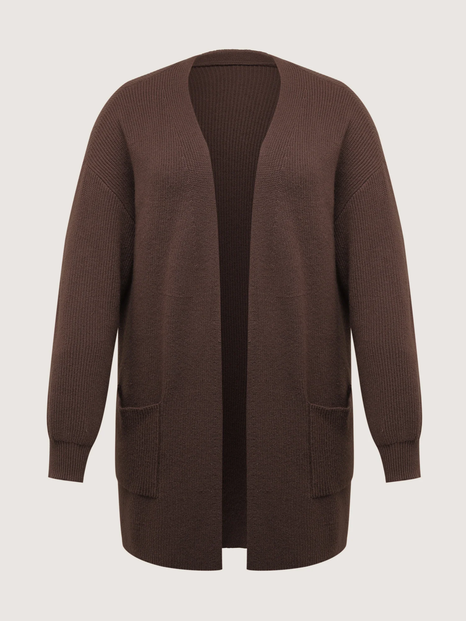 Textured Scarf Pockets Knit Cardigan - Image 7