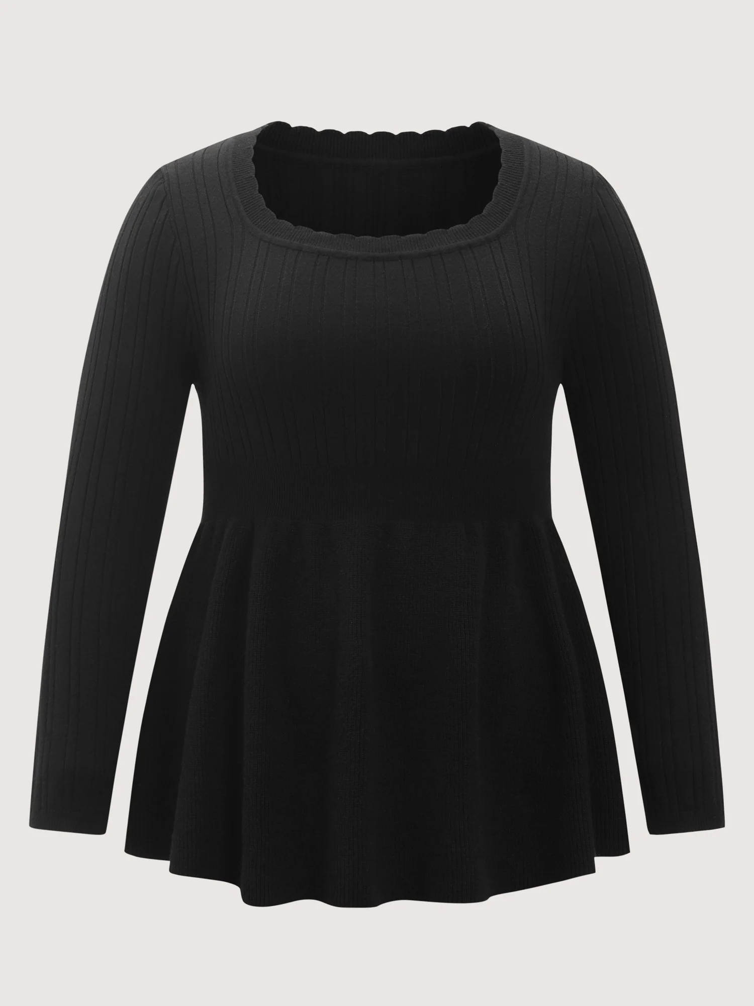 Textured Scoop Neck Cinched-Waist Pullover - Image 7