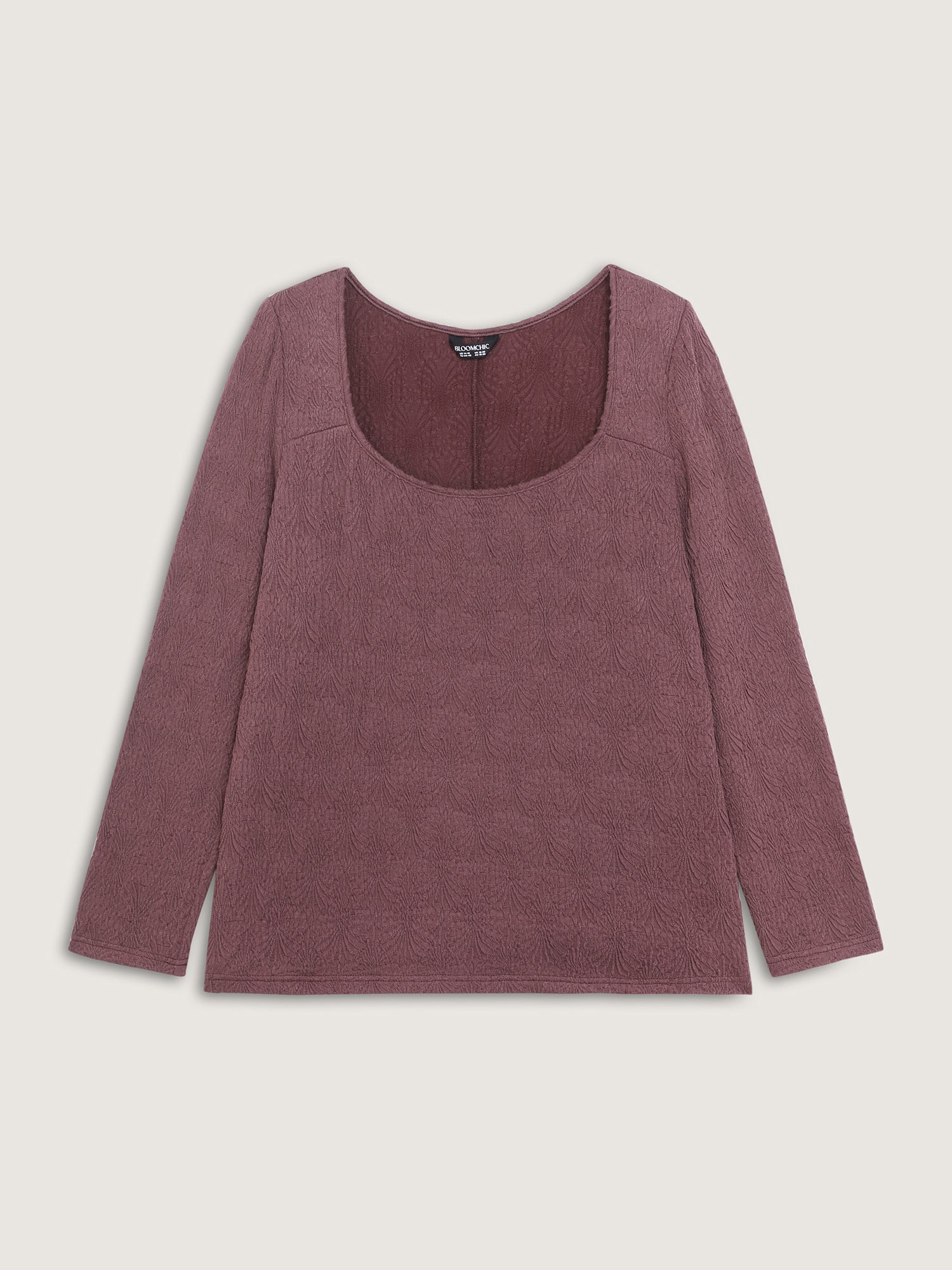 Textured Scoop Neck Fitted T-Shirt - Image 6