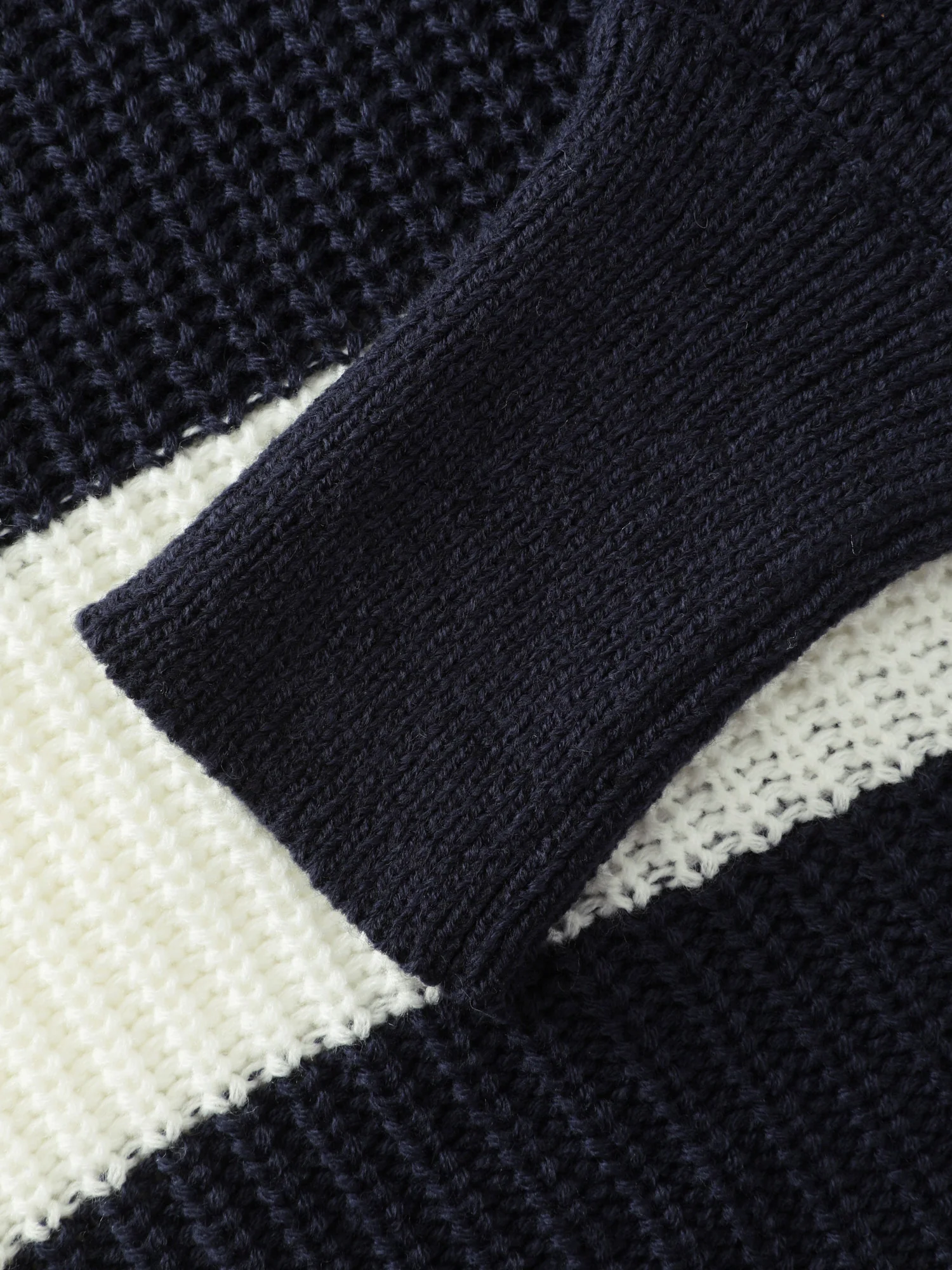 Textured Sequin Cloak Contrast Pullover - Image 6