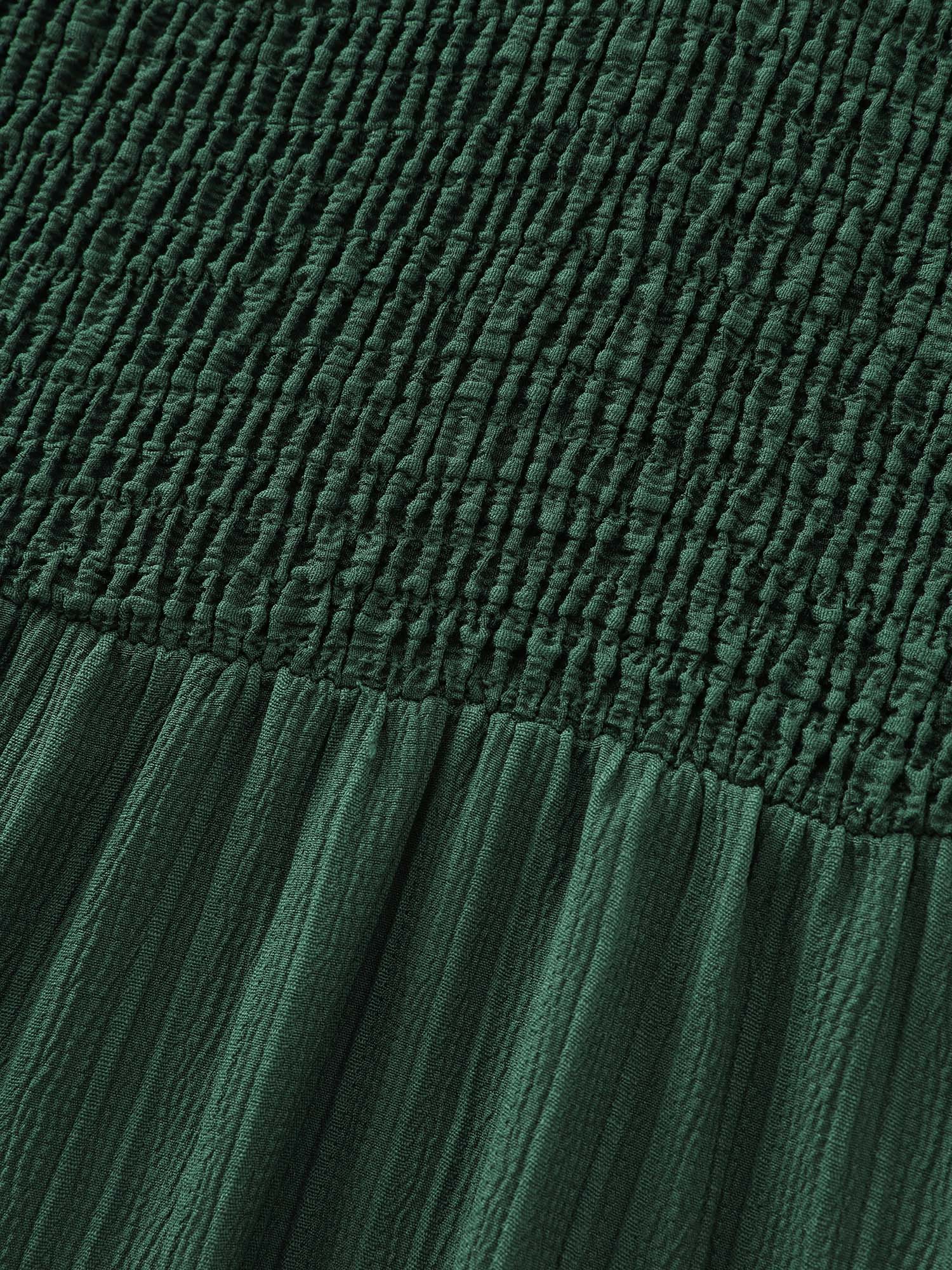 Textured Shirred Bust-Friendly Tiered Maxi Dress - Image 5