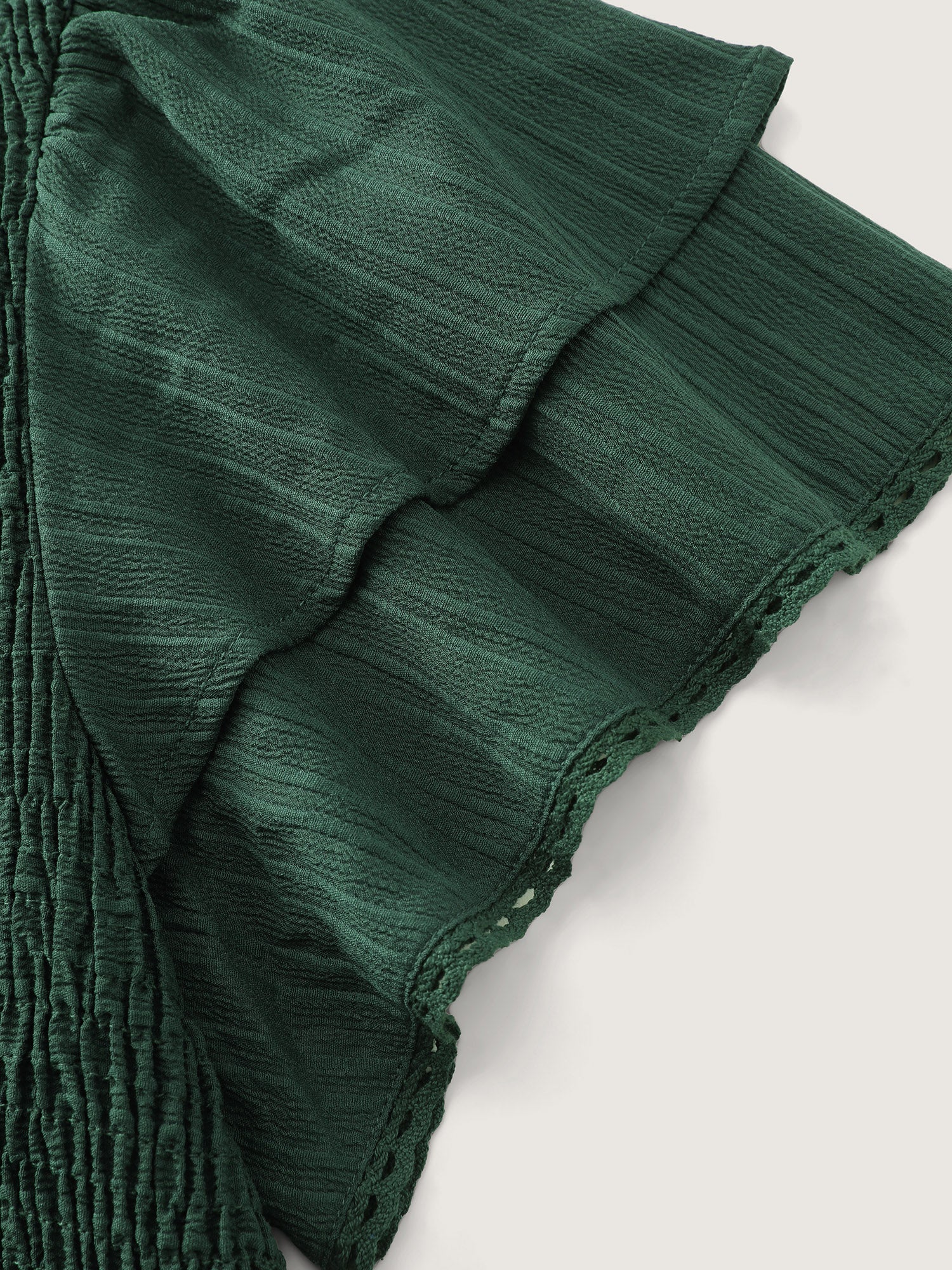 Textured Shirred Bust-Friendly Tiered Maxi Dress - Image 6