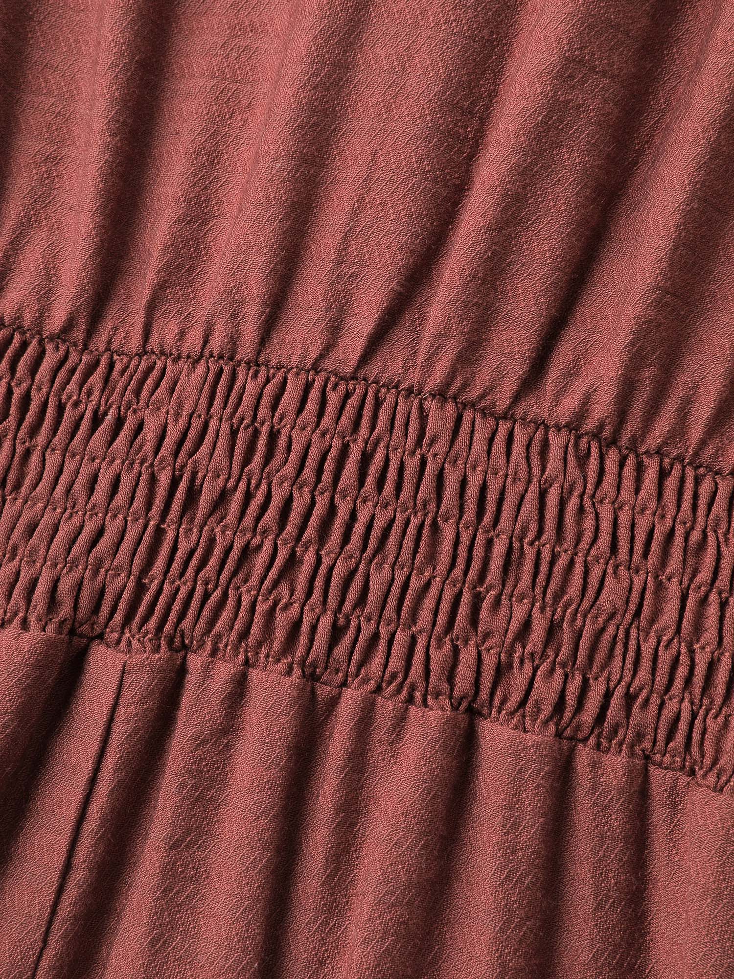 Textured Shirred Cinched-Waist Maxi Dress - Image 6
