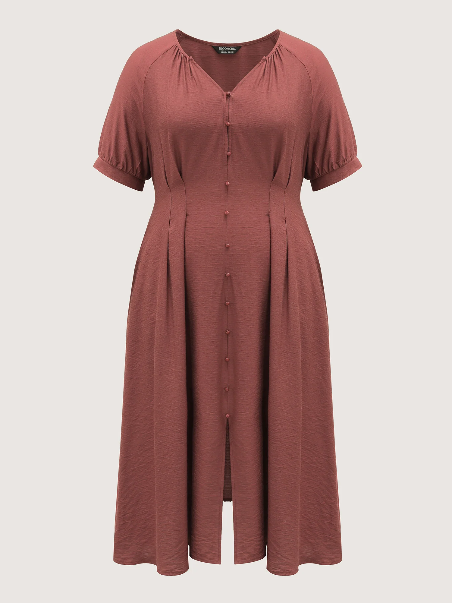 Textured Shirred Cinched-Waist Maxi Dress - Image 7