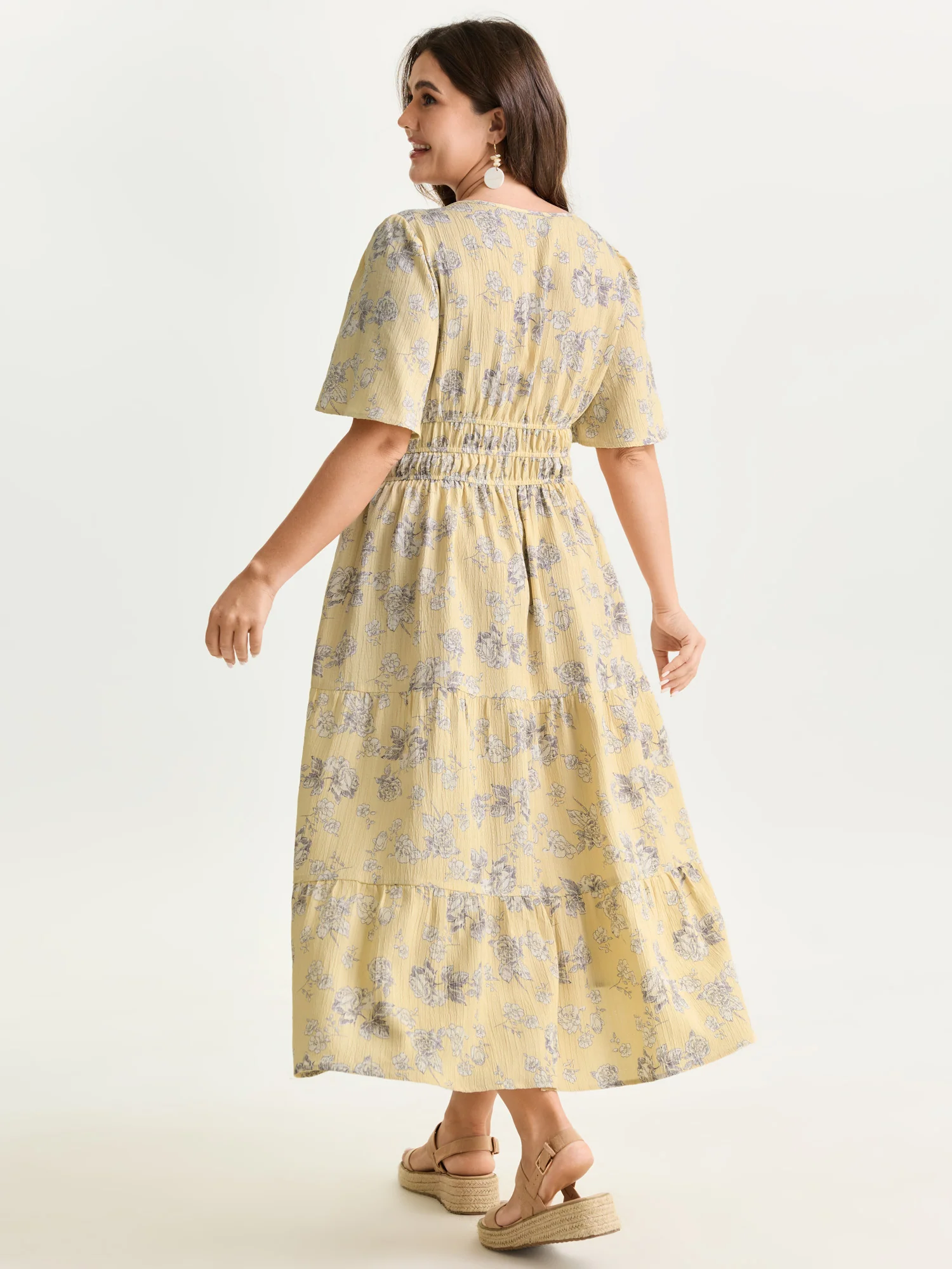 Textured Shirred Cinched Waist Maxi Dress - Image 42