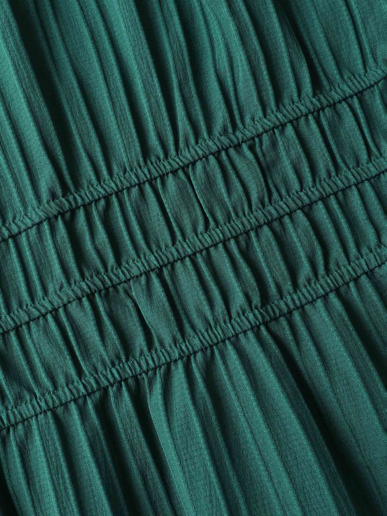 Textured Shirred Cinched Waist Maxi Dress - Image 5