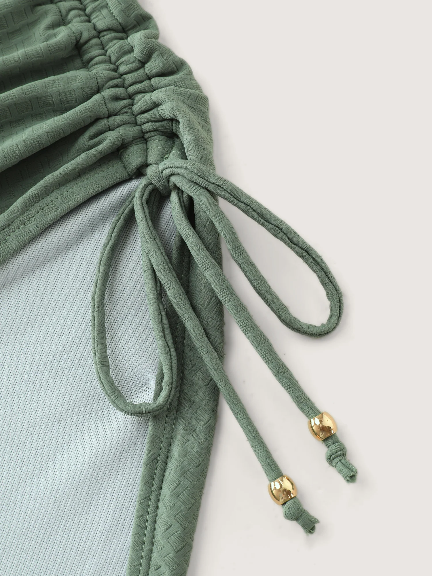 Textured Side-Drawstring Tummy-Control One-Piece Swimsuit - Image 7