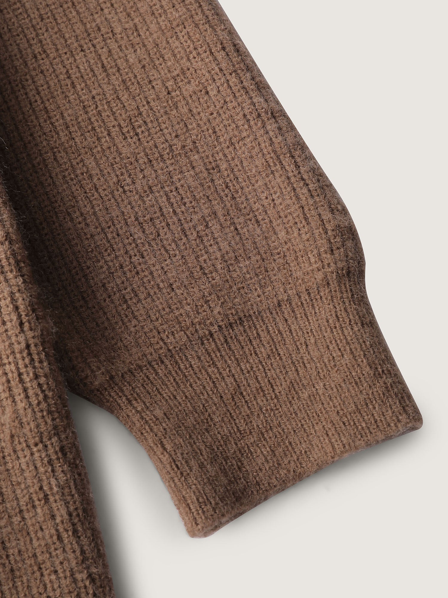 Textured Slant Pockets Zipper-Front Knit Cardigan - Image 6