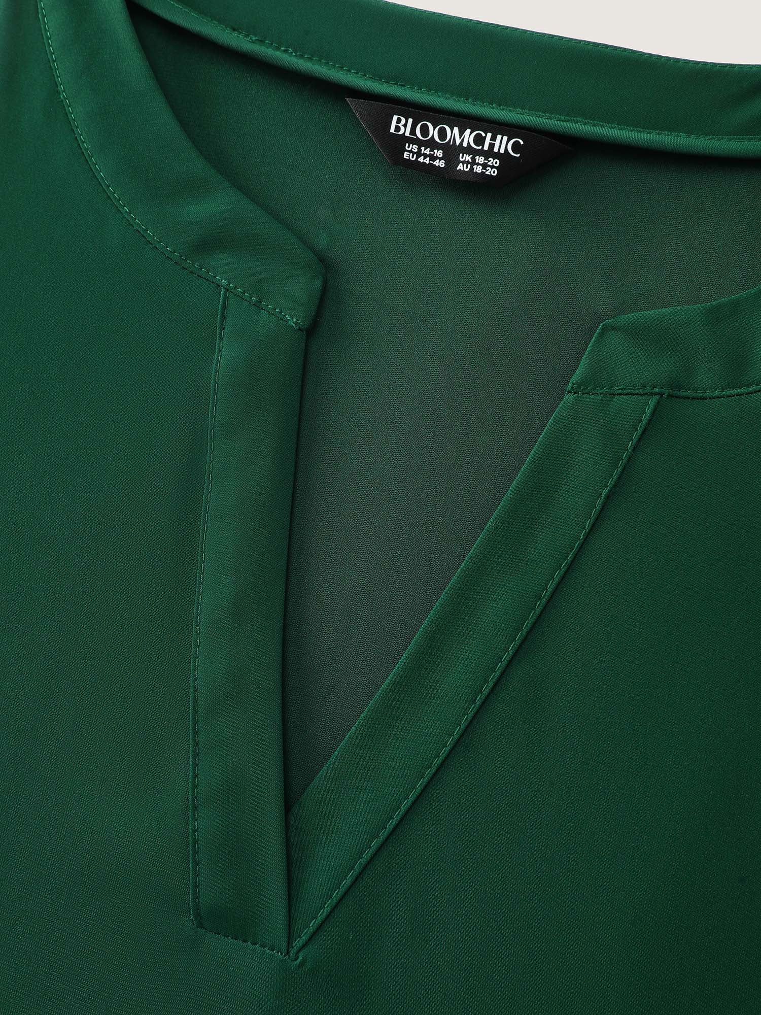 Textured Sleeve Notched Collar Blouse - Image 5