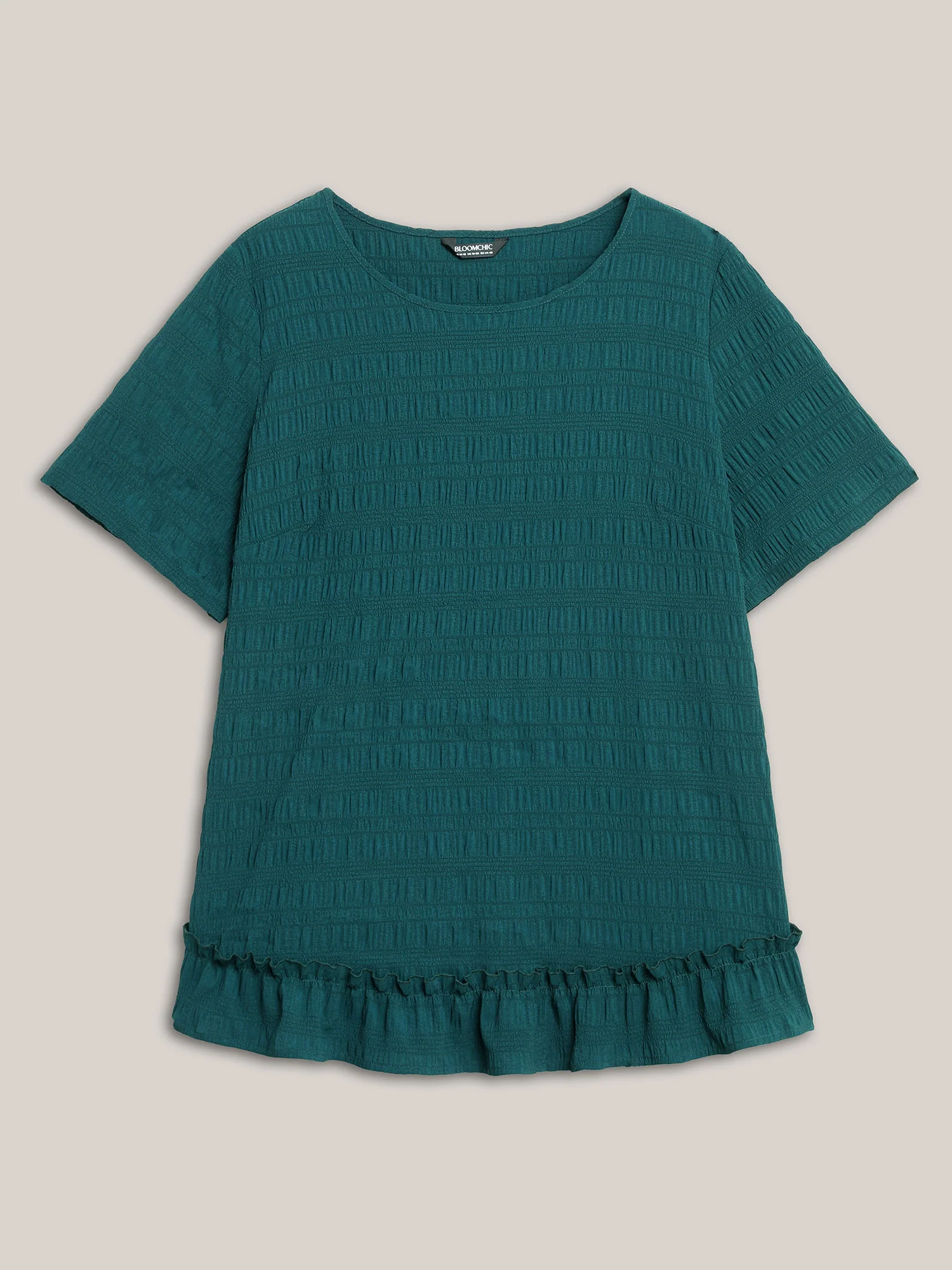 Textured Spliced Ruffle Edge Top - Image 6