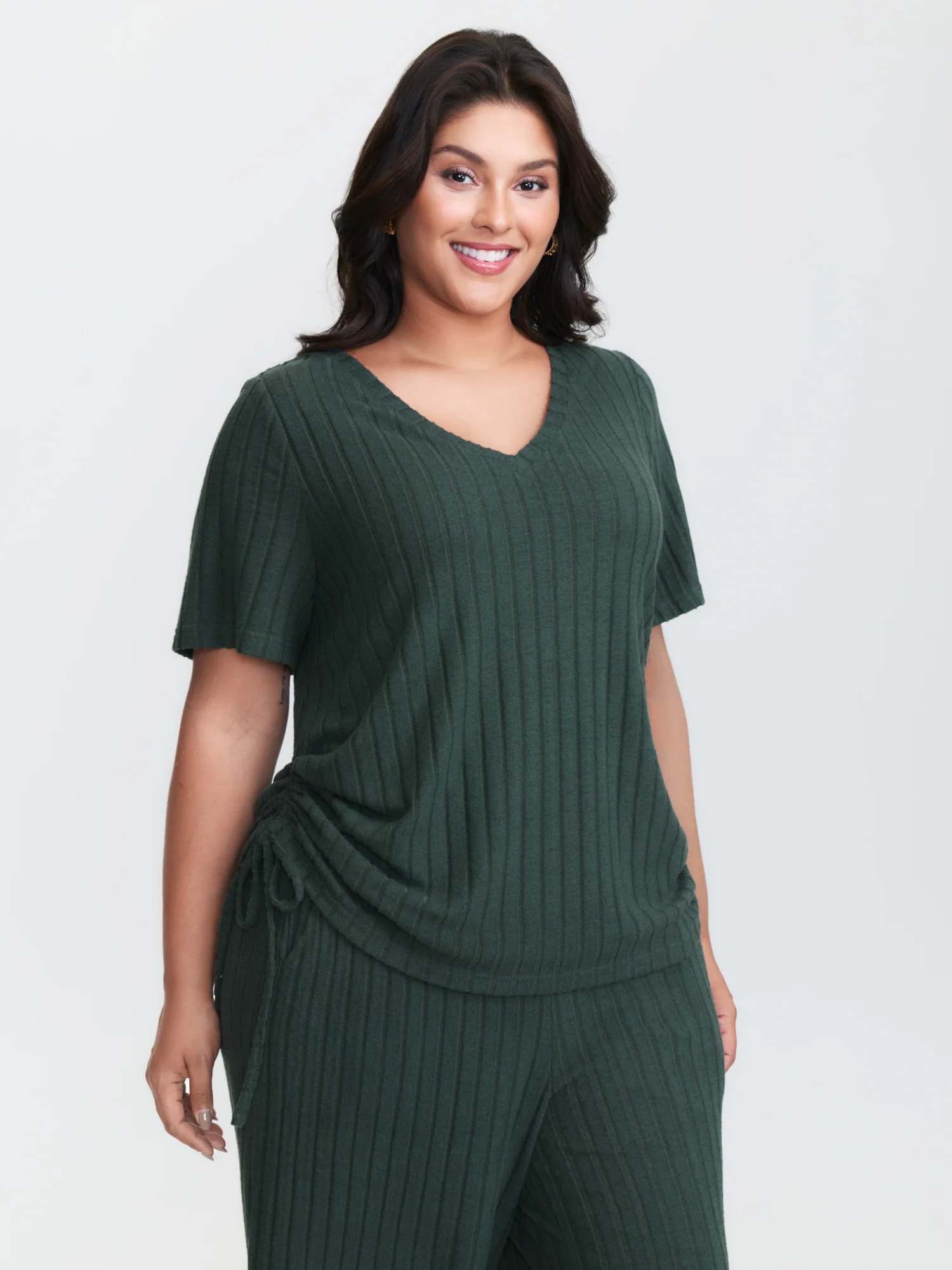 Textured Stretchy Adjustable Tie Lounge Set - Image 2