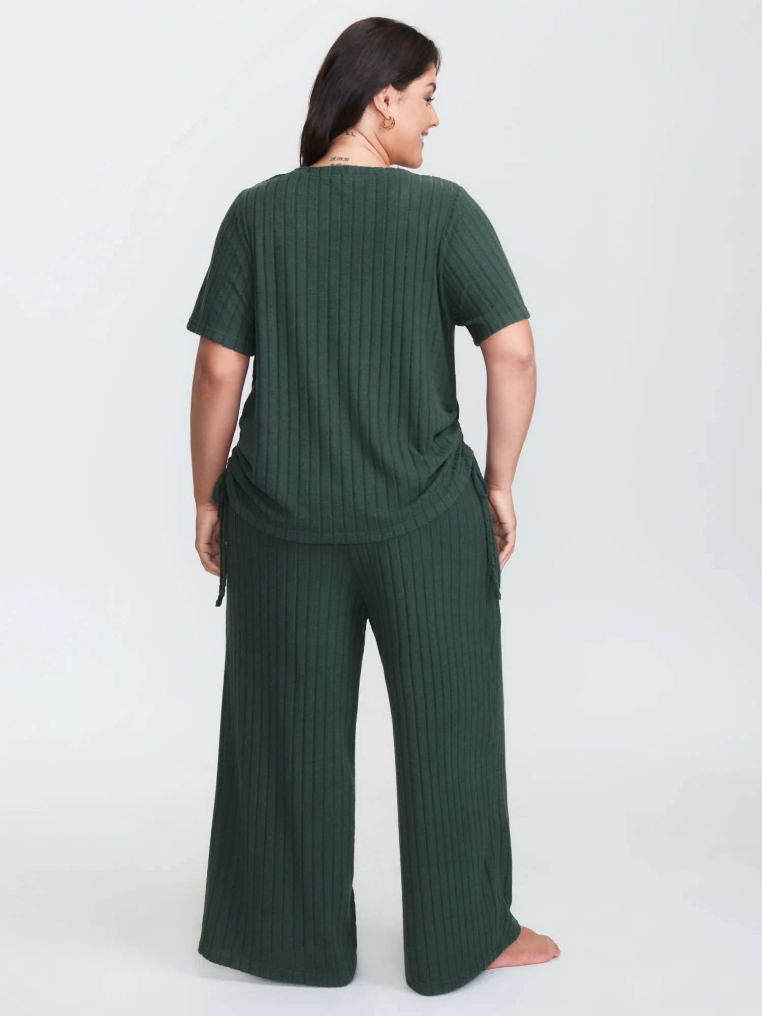 Textured Stretchy Adjustable Tie Lounge Set - Image 4