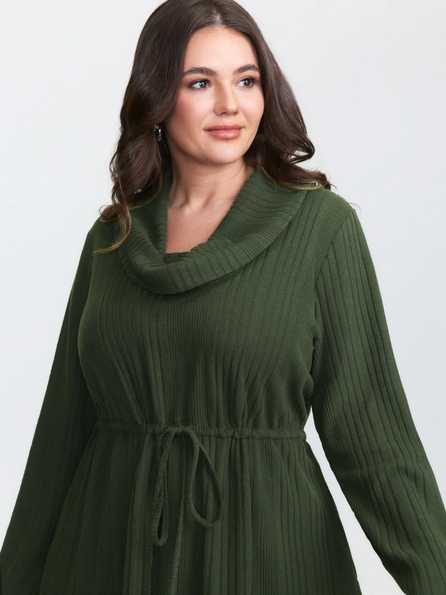 Textured Stretchy Adjustable Turtleneck T-Shirt - Image 3