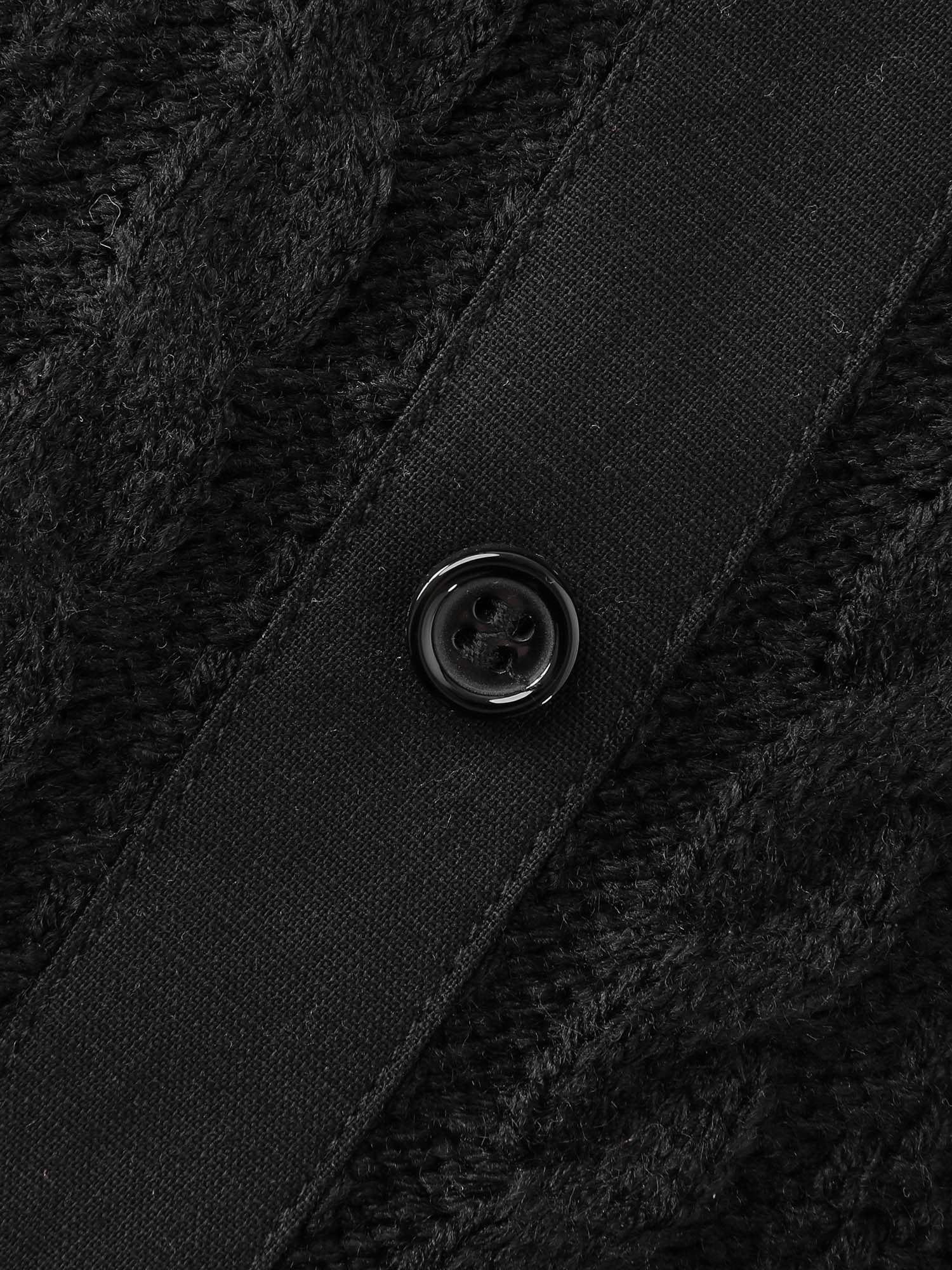 Textured Stretchy Button Detail Midi Dress - Image 6