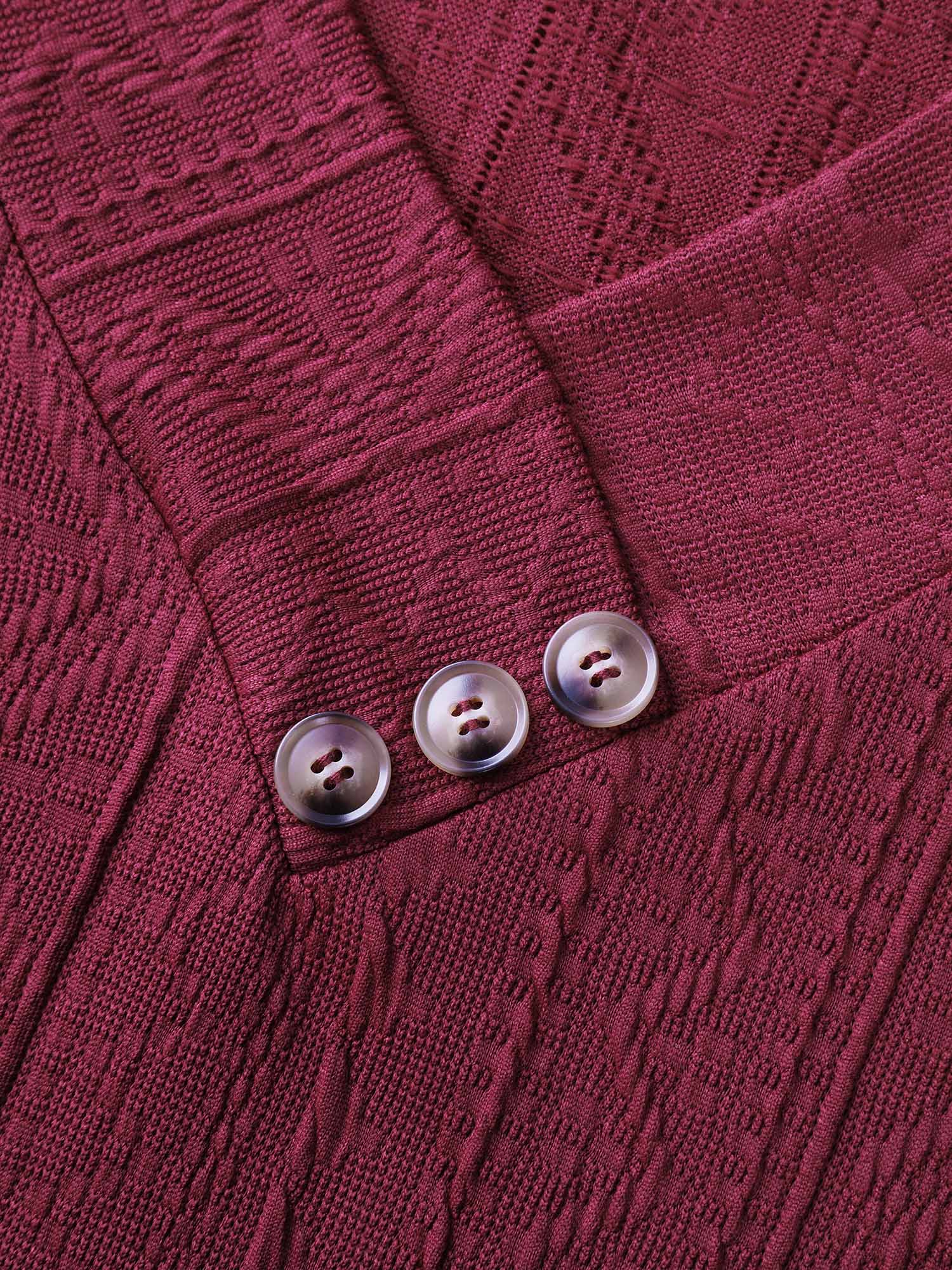 Textured Stretchy Buttons T-Shirt - Image 6