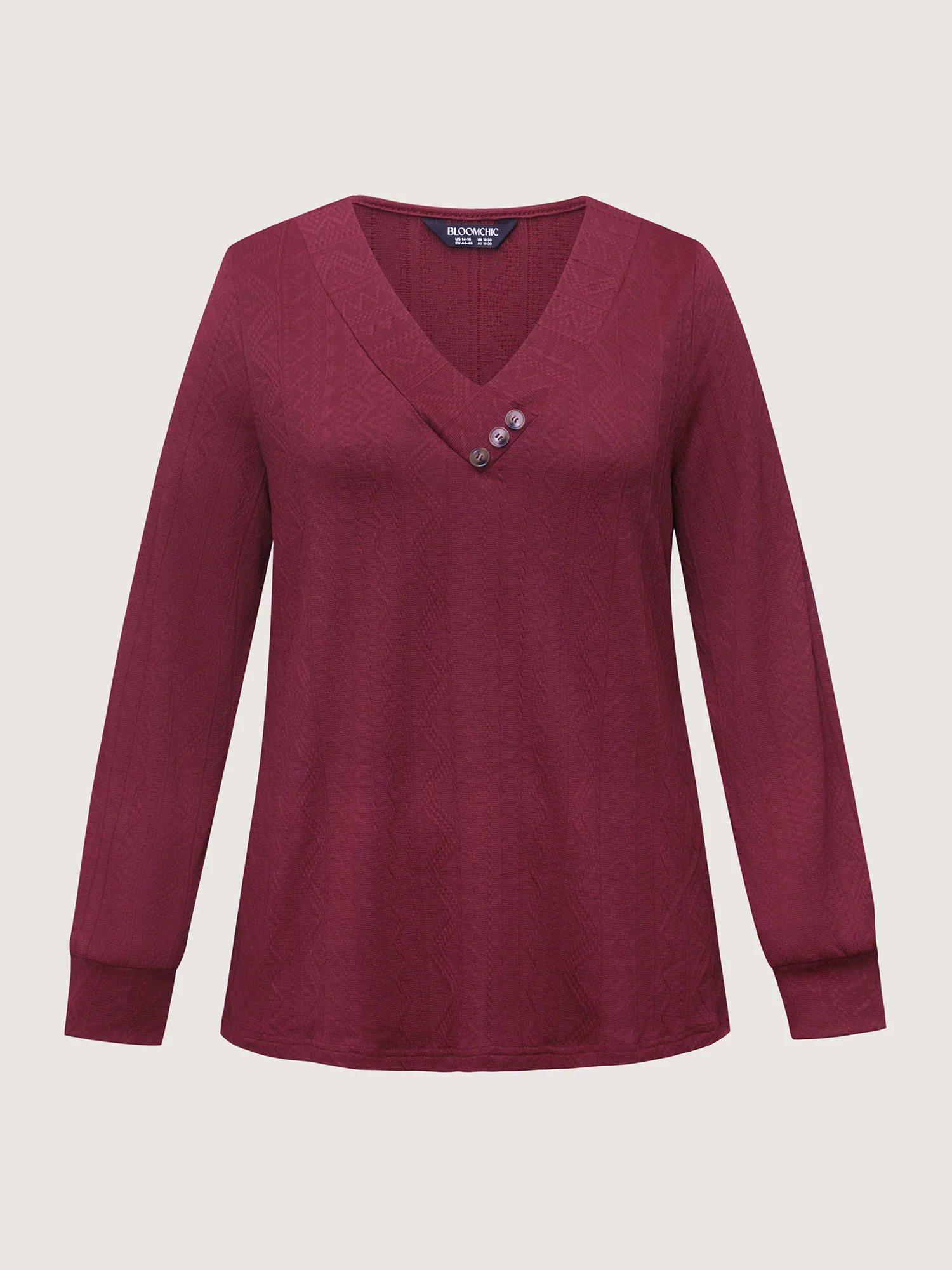 Textured Stretchy Buttons T-Shirt - Image 8